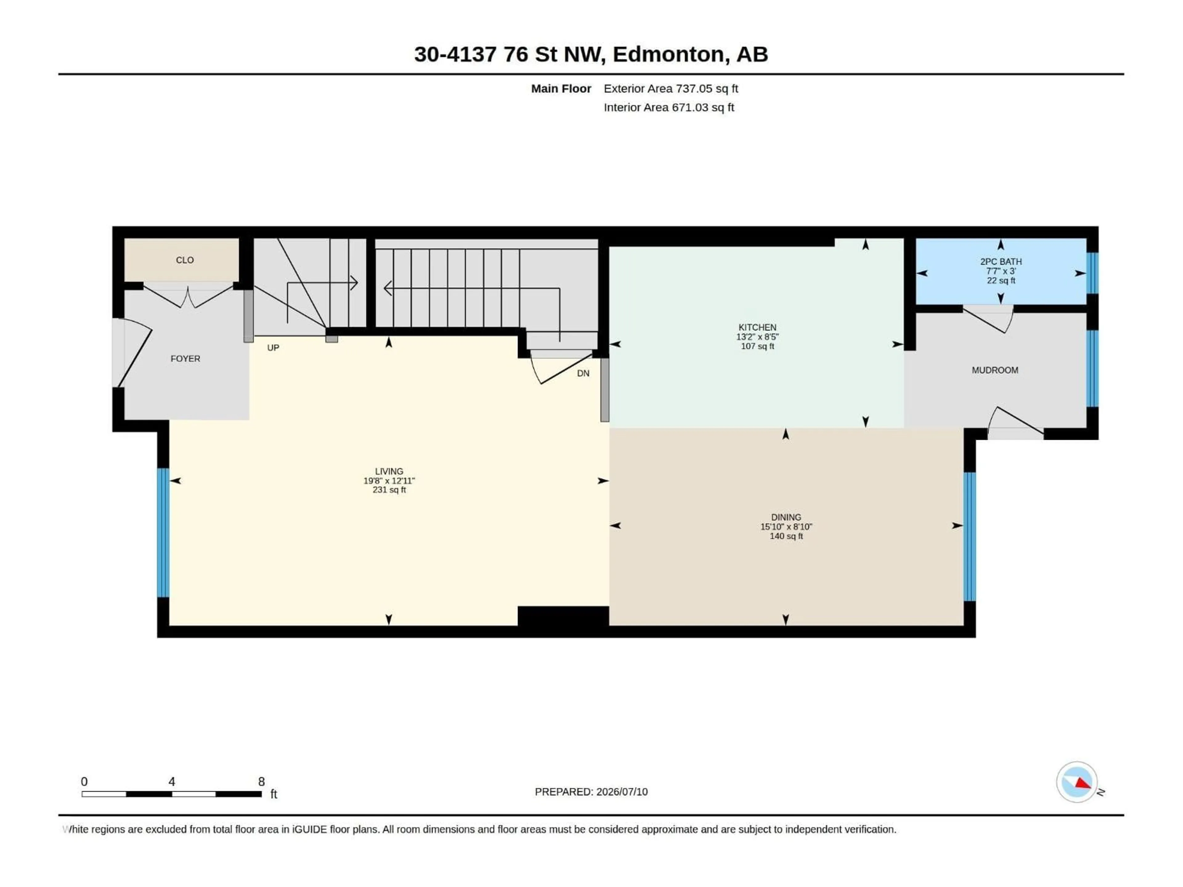 Floor plan for #30 - 4137 76 ST, Edmonton Alberta T6K1K8