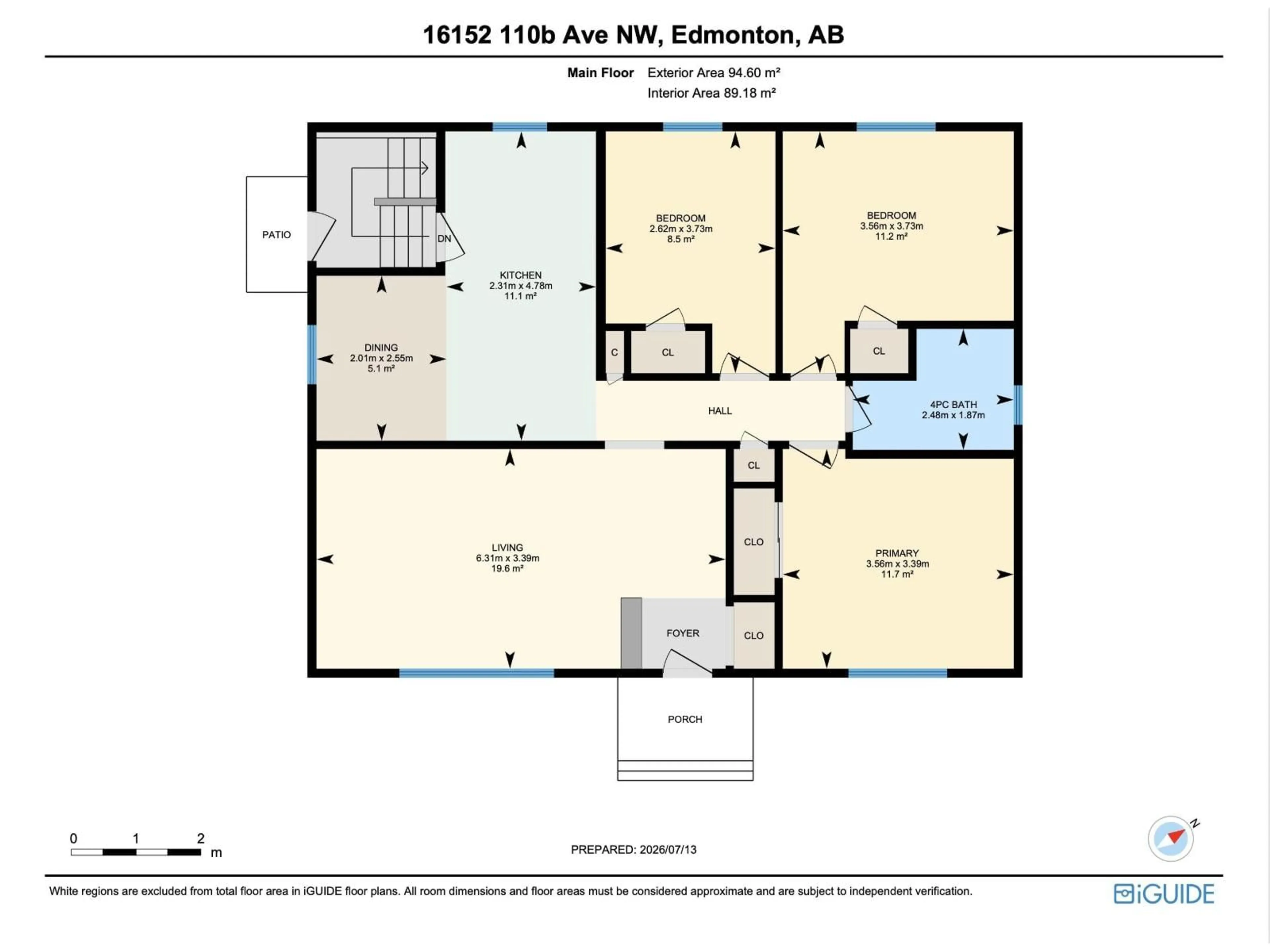 Floor plan for 16152 110B AV NW, Edmonton Alberta T5P4E6