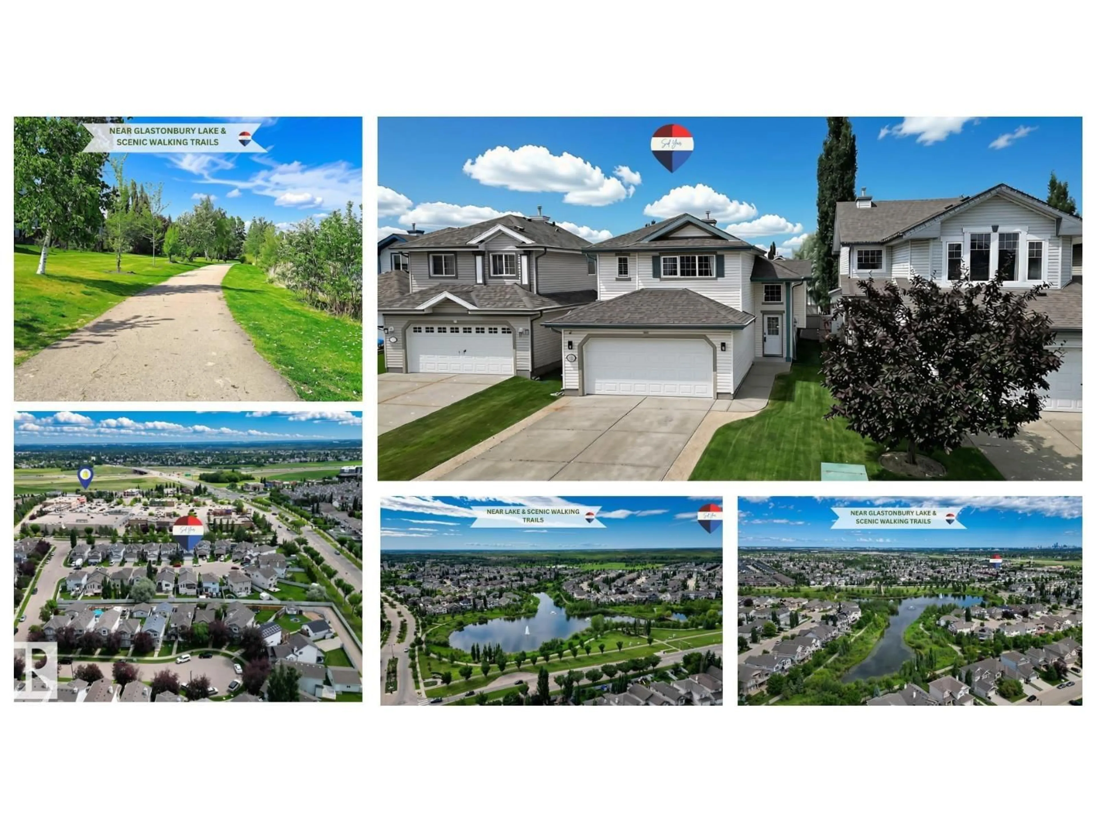 A pic from outside/outdoor area/front of a property/back of a property/a pic from drone, water/lake/river/ocean view for 312 GIBB CL, Edmonton Alberta T5T6W8