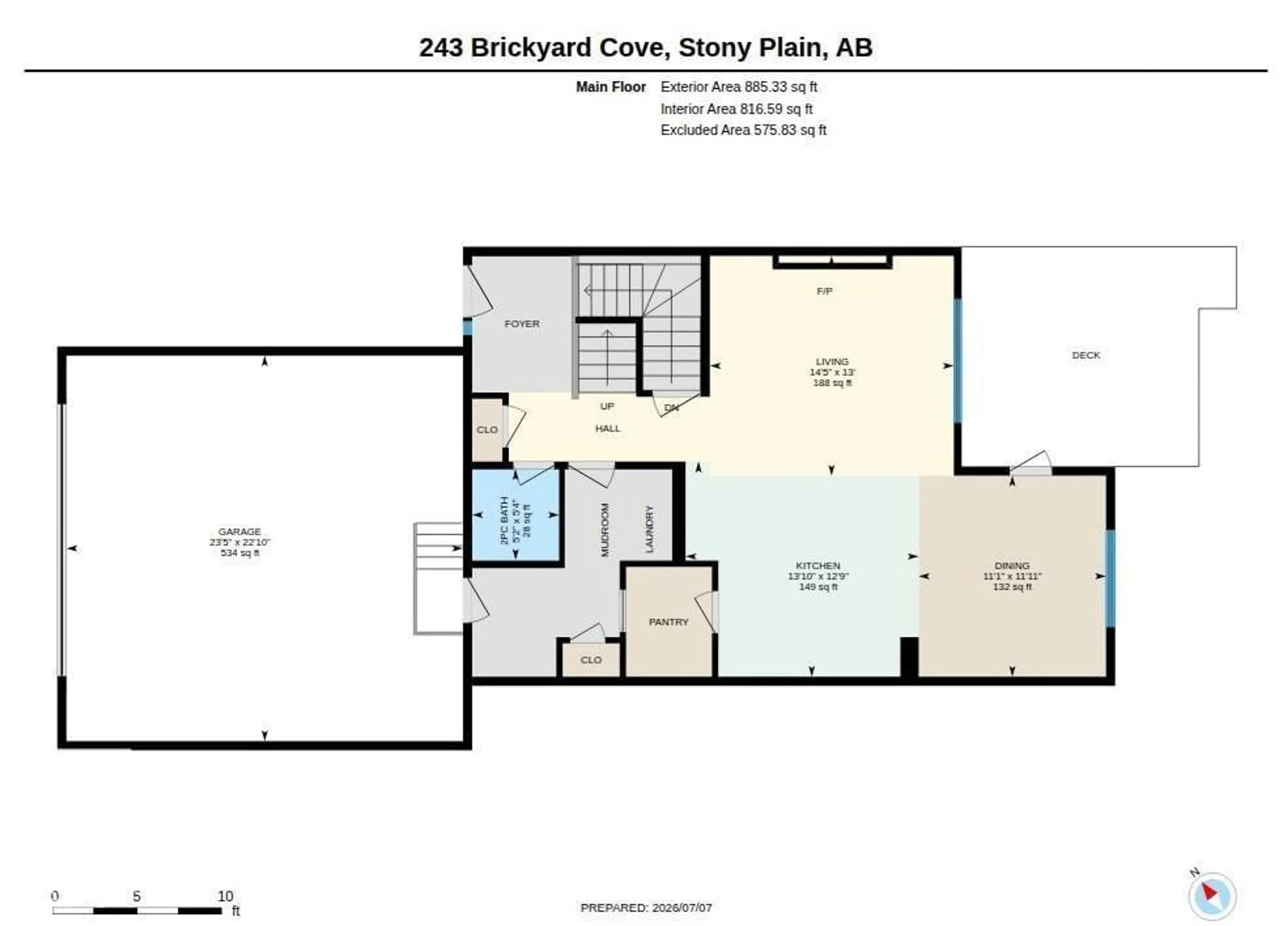 Floor plan for 243 BRICKYARD CV, Stony Plain Alberta T7Z0L1