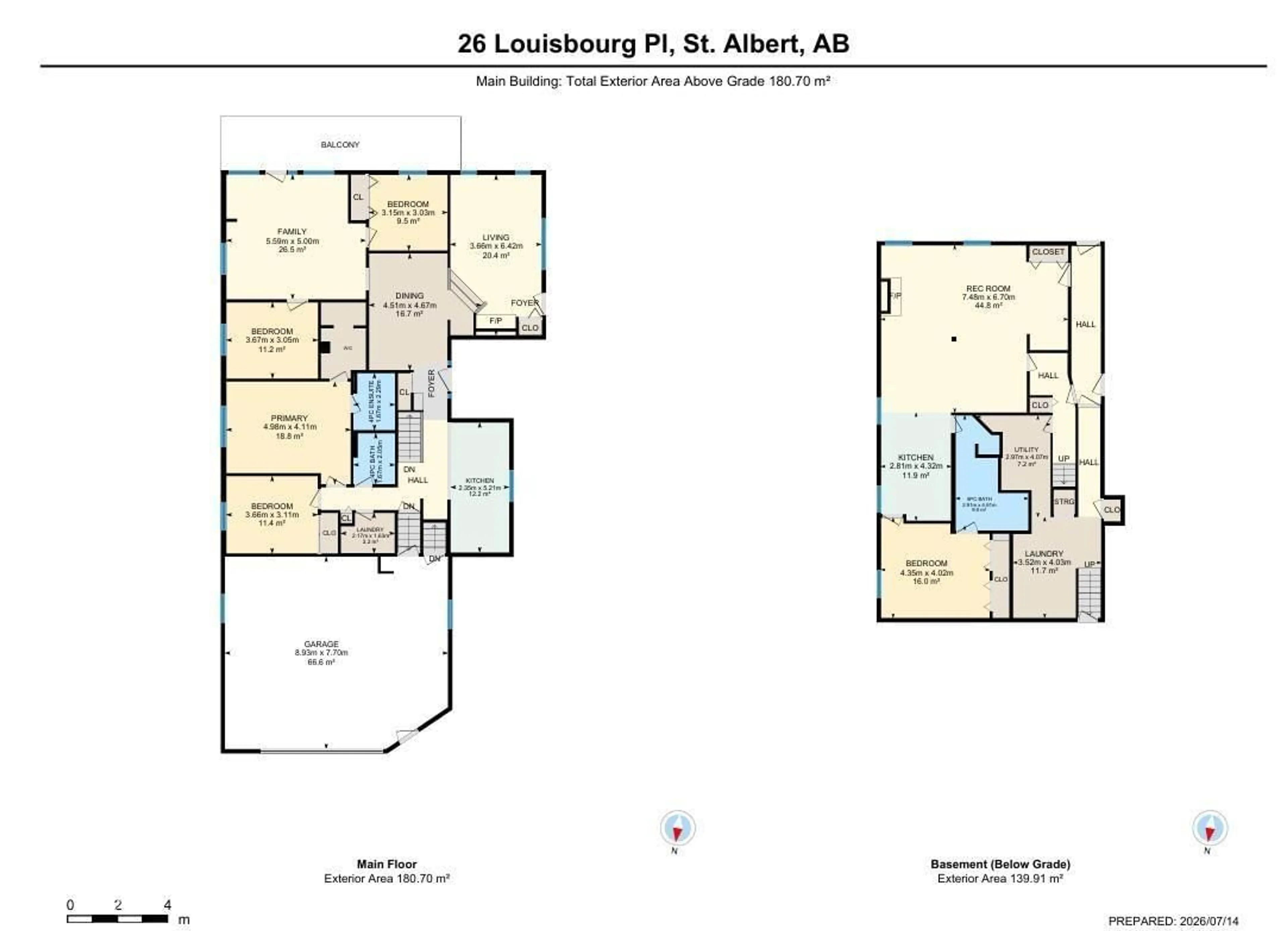 Floor plan for 26 LOUISBOURG PL, St. Albert Alberta T8N4L5