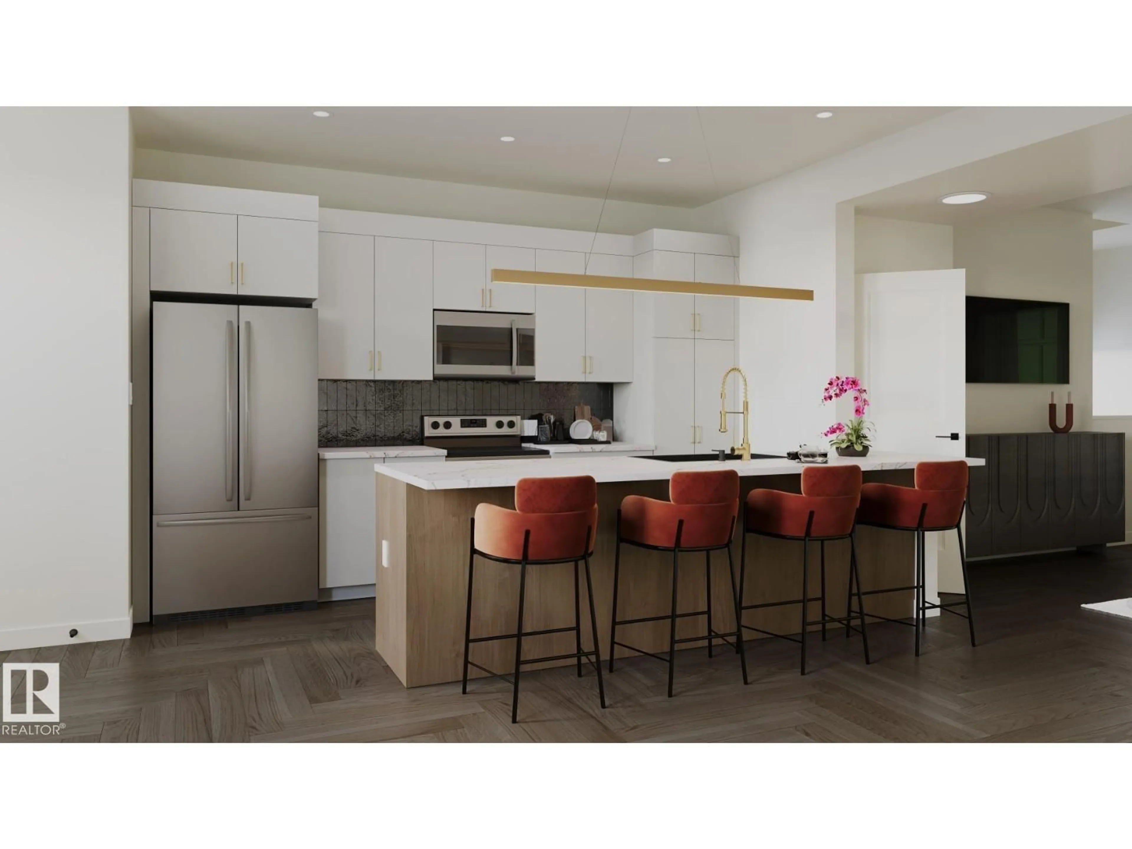 Contemporary kitchen, ceramic/tile floor for 19 CESSY ST, St. Albert Alberta T8T2E2