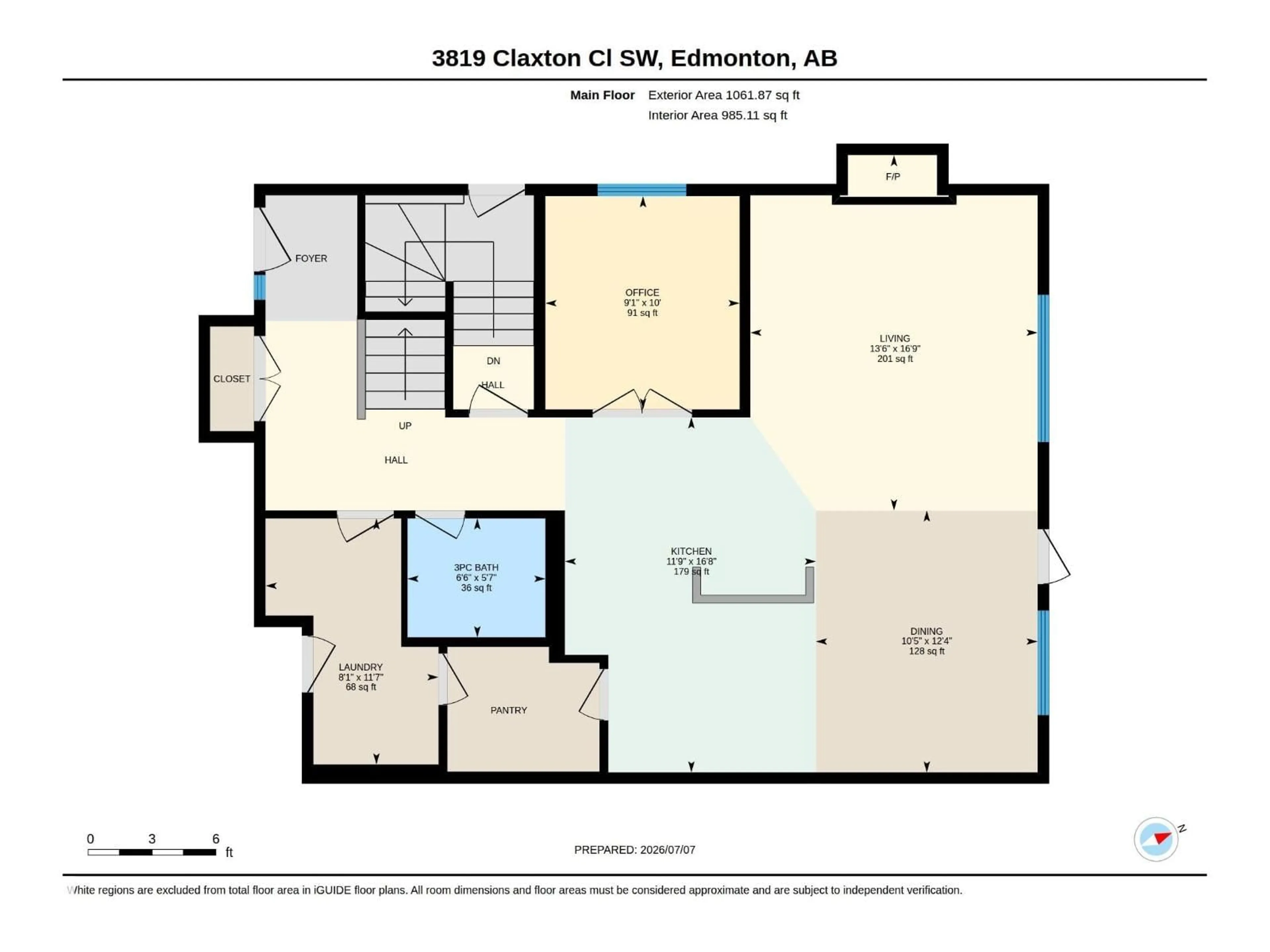 Floor plan for 3819 CLAXTON CL, Edmonton Alberta T6W1Y5