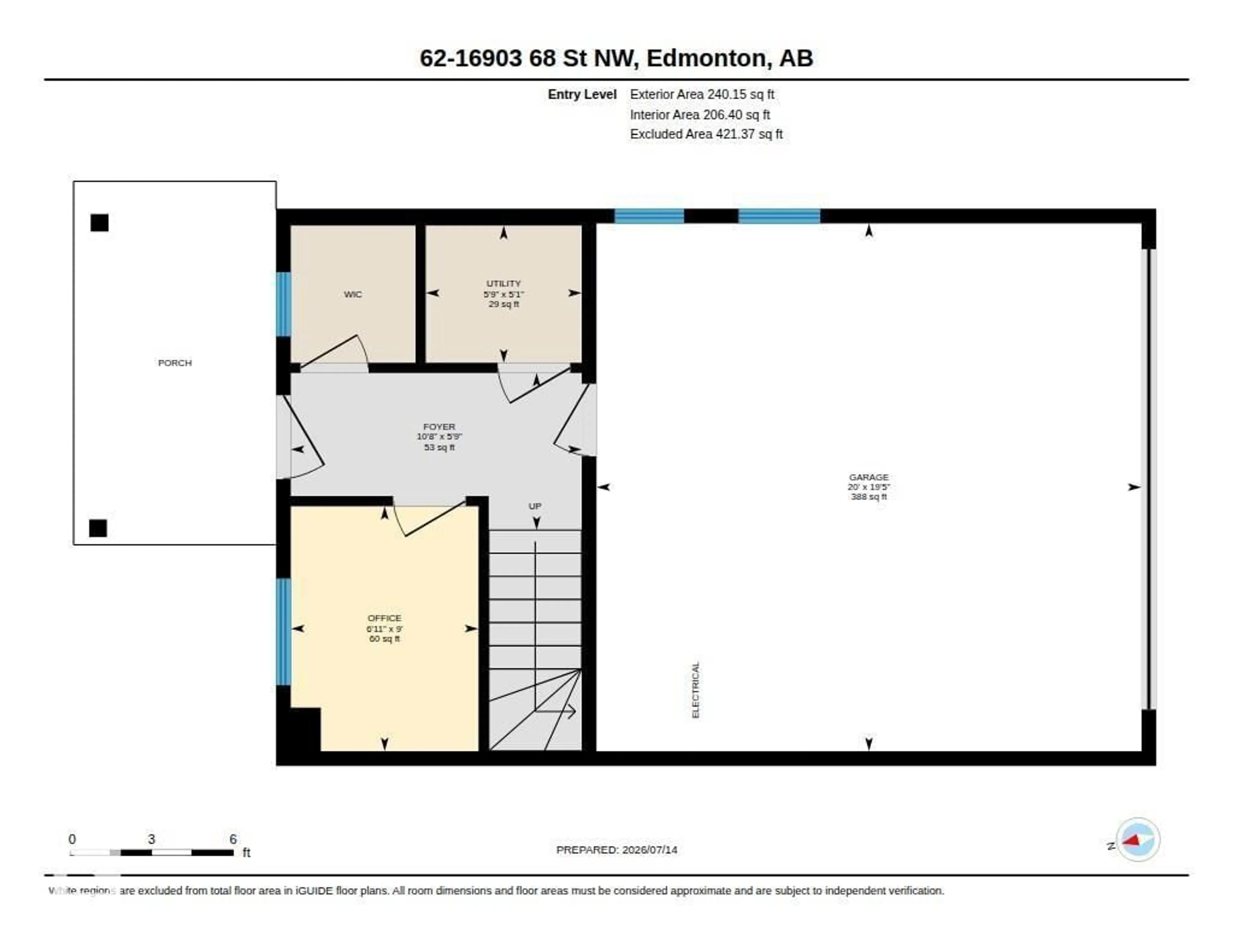 Floor plan for 62 16903 68 ST NW, Edmonton Alberta T5Z0R1