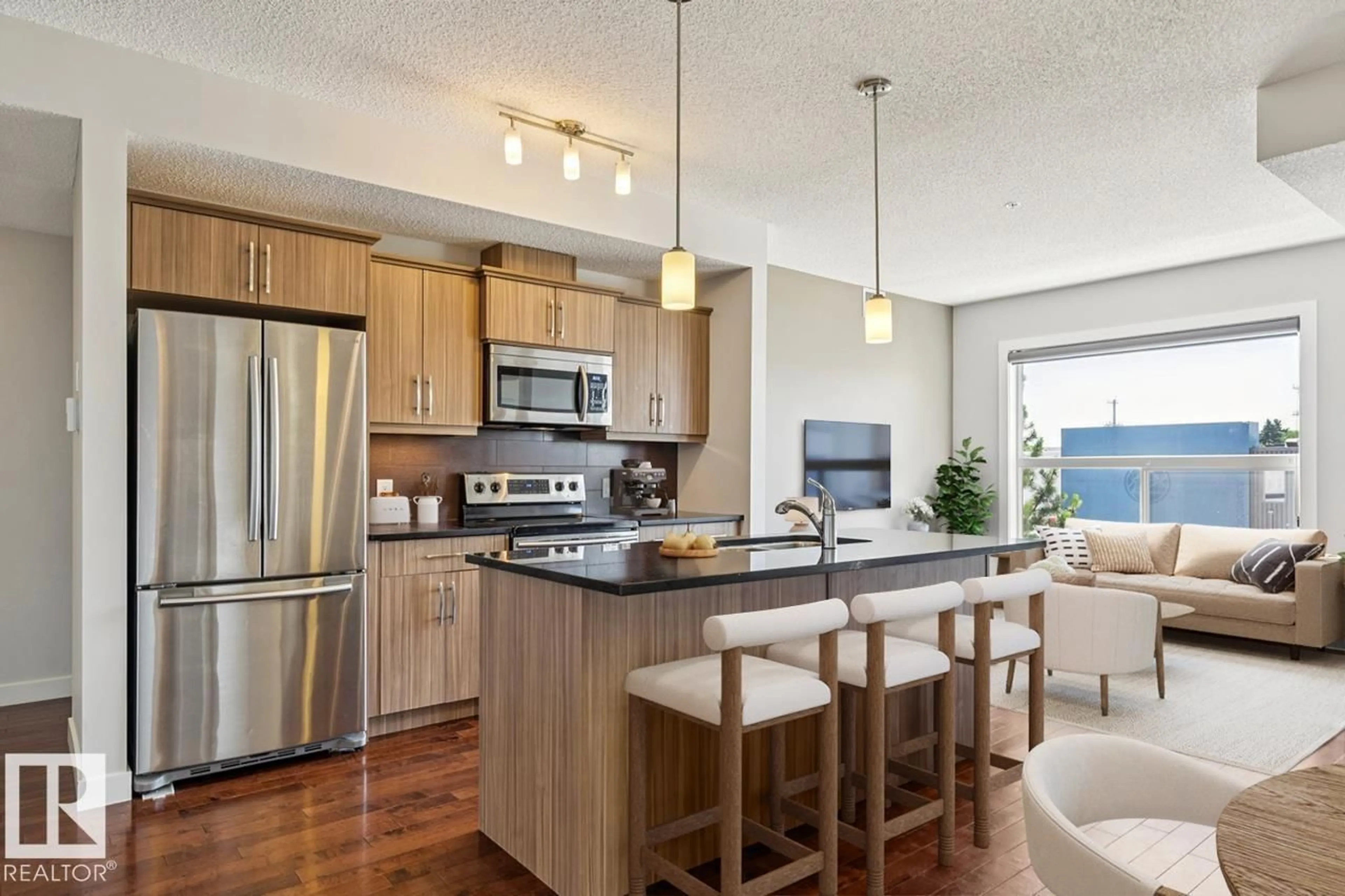 Open concept kitchen, unknown for 217 10523 123 ST NW, Edmonton Alberta T5N1N9