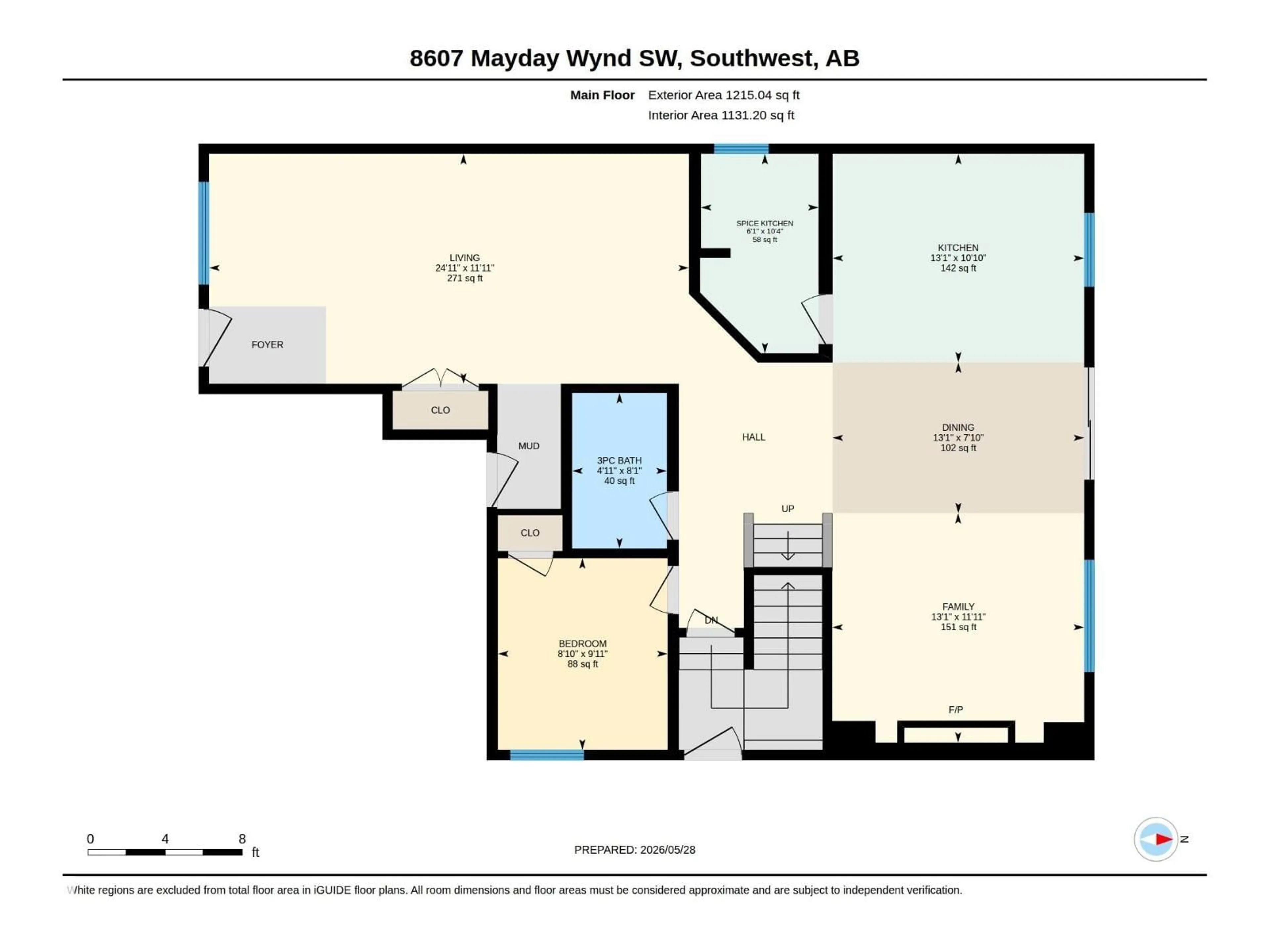 Floor plan for SW - 8607 MAYDAY WD, Edmonton Alberta T6X2L3