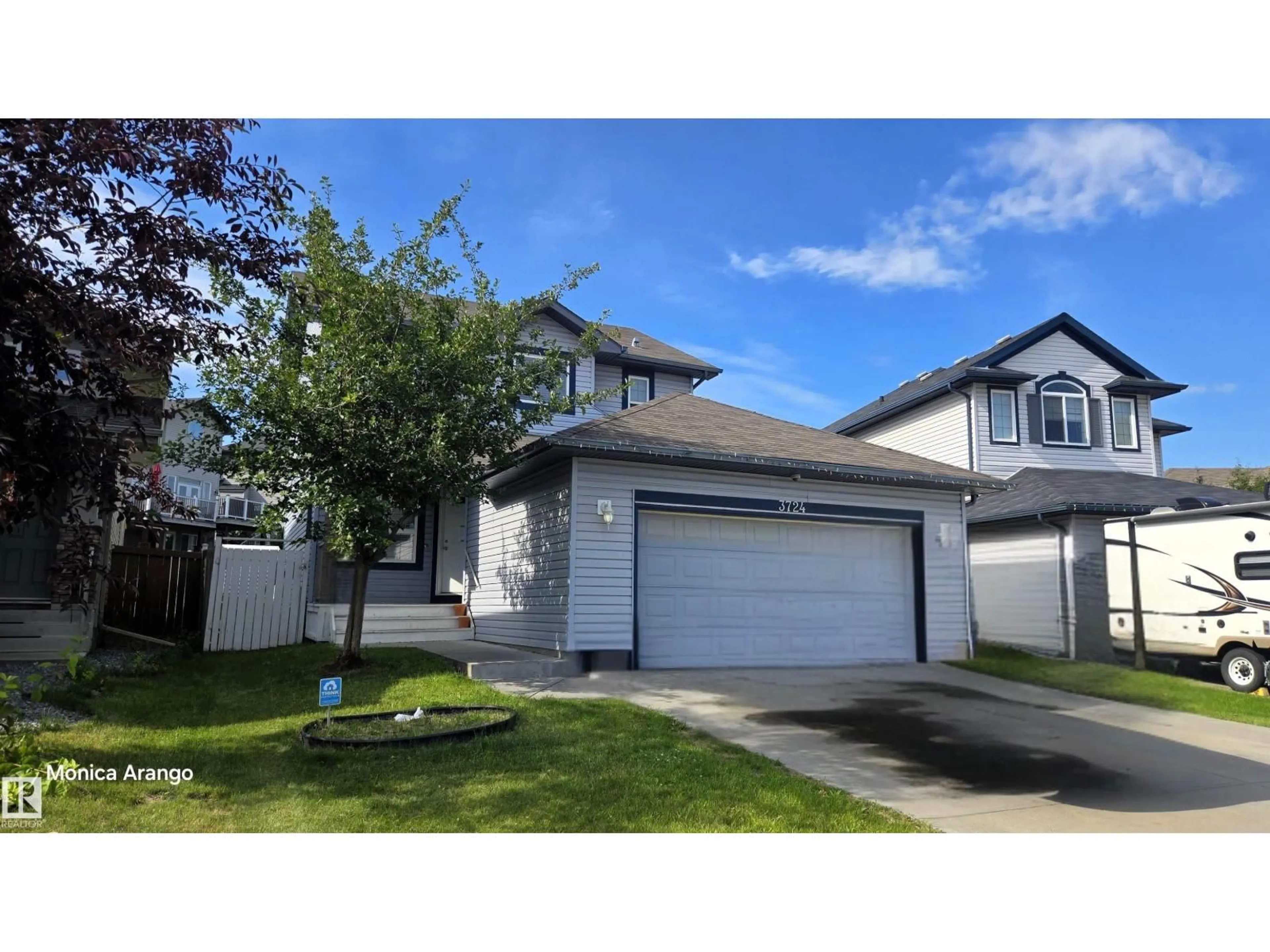 Home with vinyl exterior material, street for 3724 163 AV, Edmonton Alberta T5Y0H9