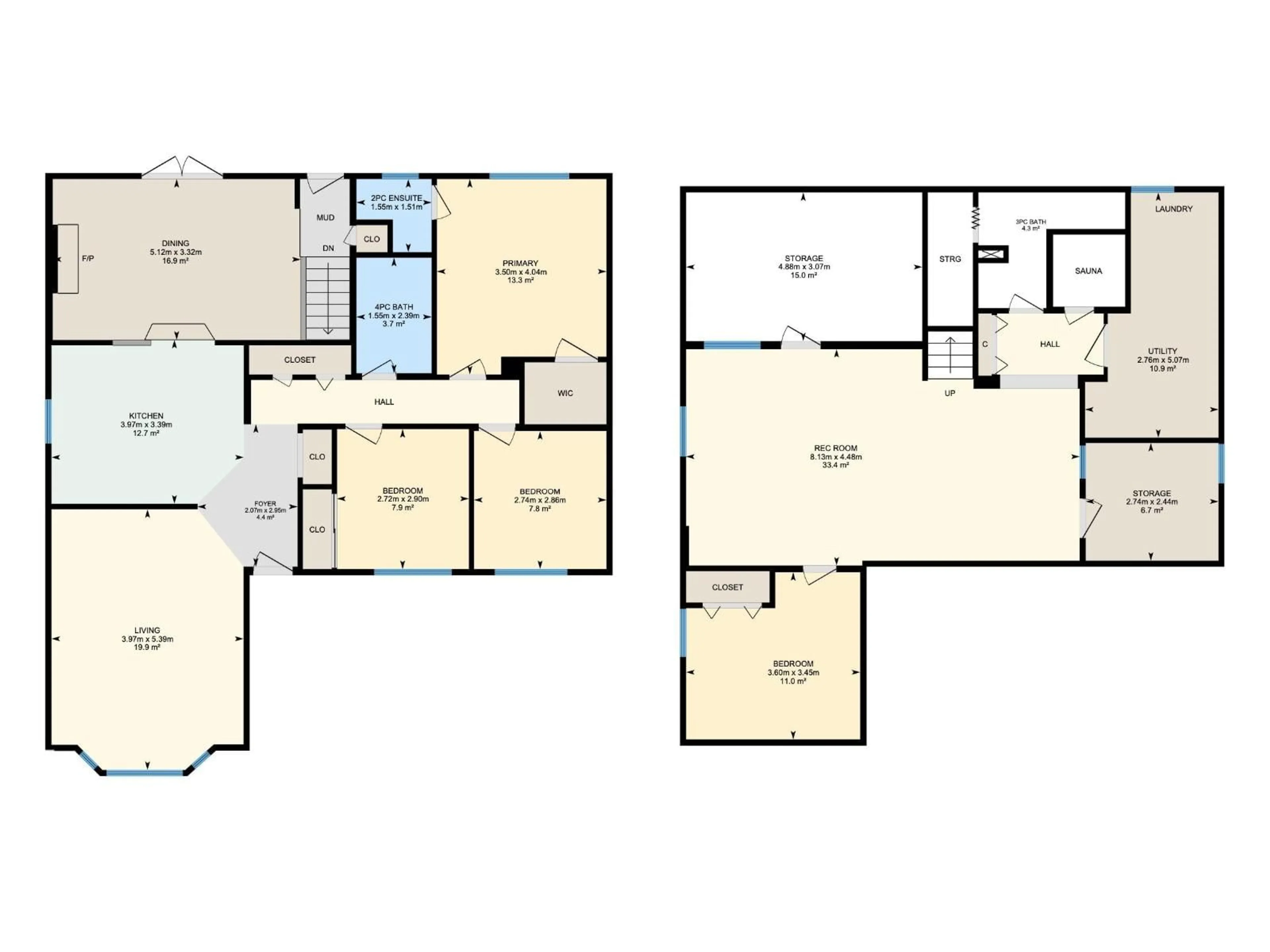 Floor plan for NW - 4312 70 ST, Edmonton Alberta T6K0V1
