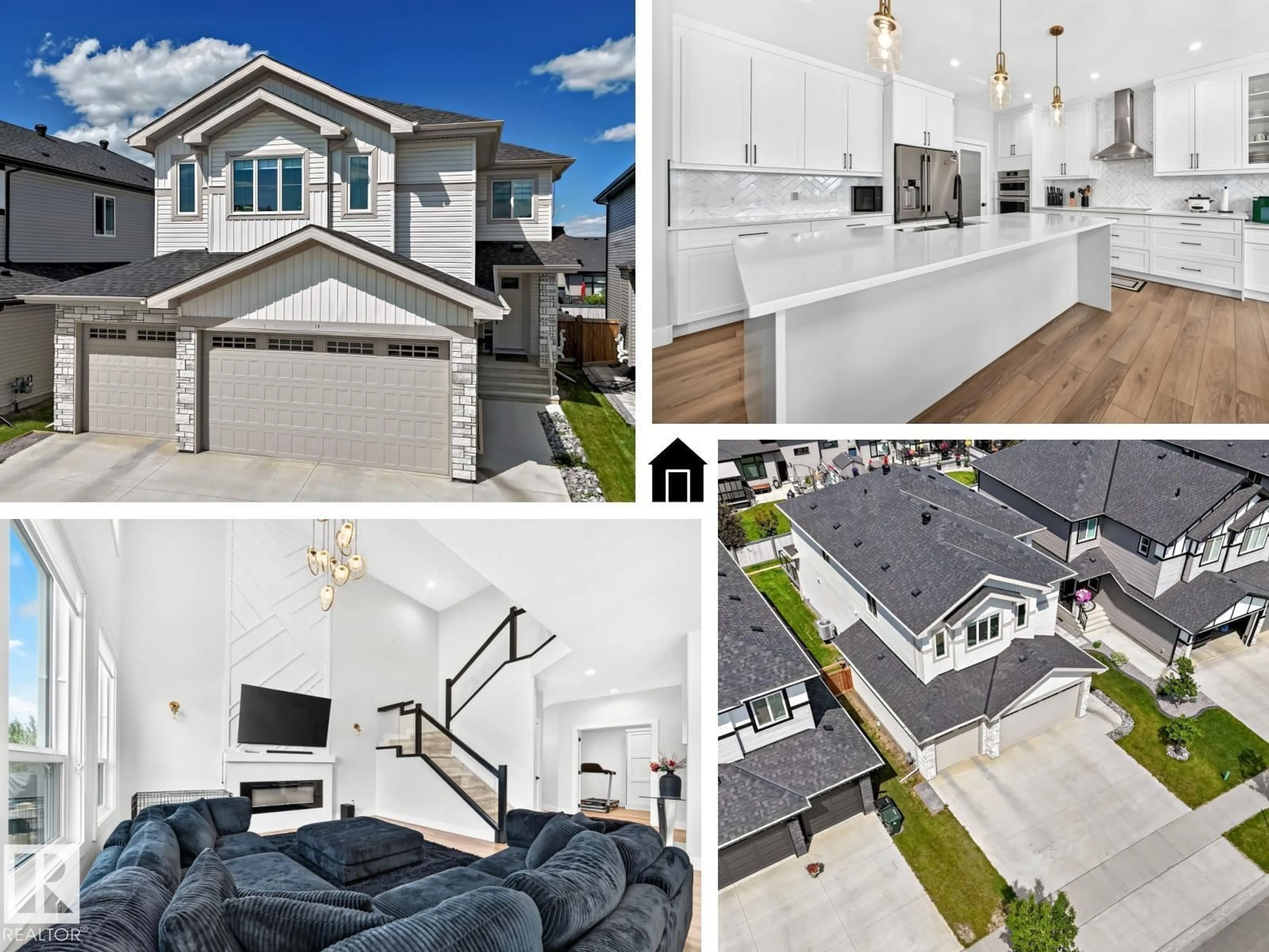 A pic from outside/outdoor area/front of a property/back of a property/a pic from drone, street for 38 AVONLEA WY, Spruce Grove Alberta T7X0Y3