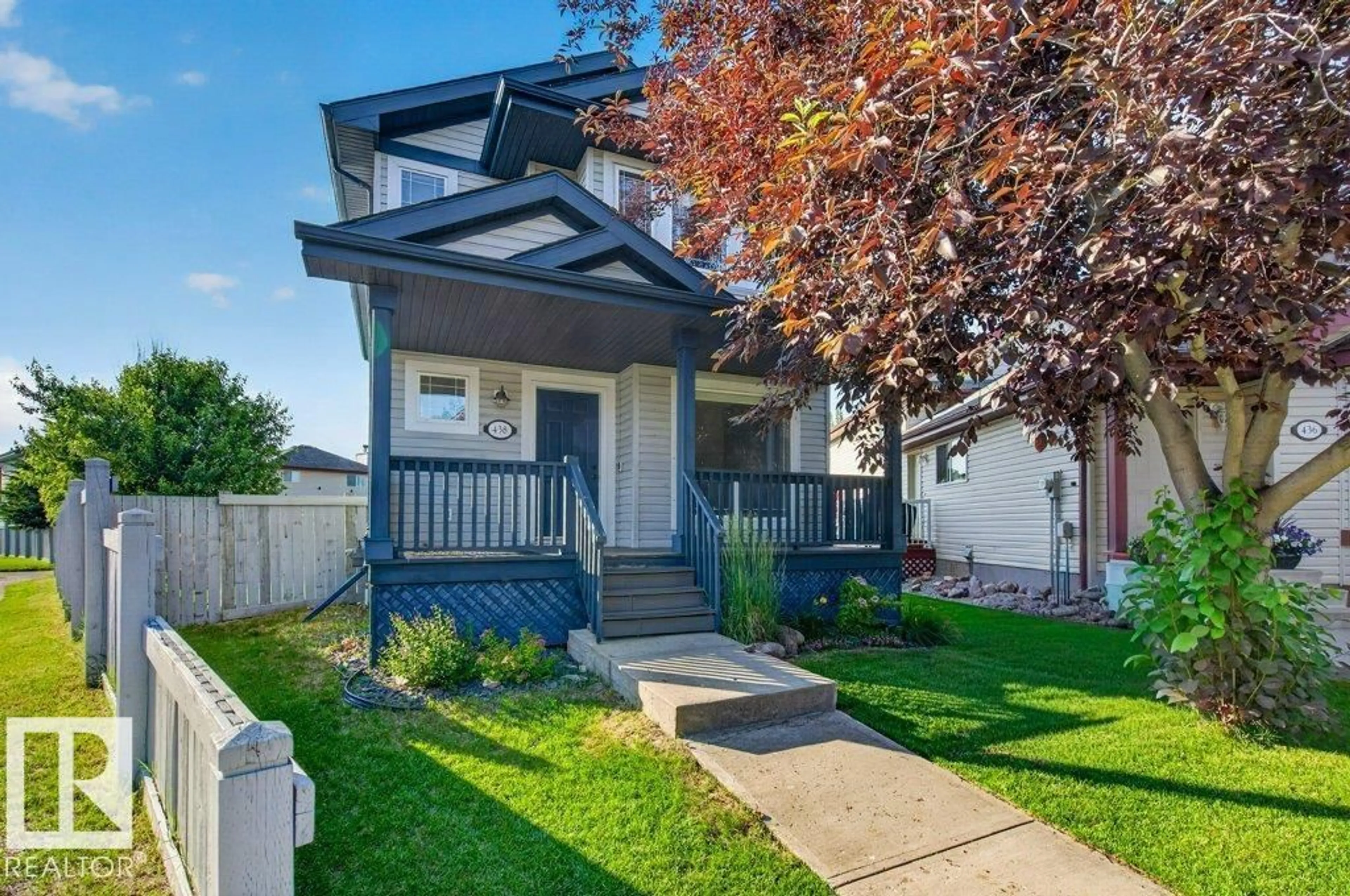 Home with vinyl exterior material, street for NW - 438 GIBB WD, Edmonton Alberta T5T6W7