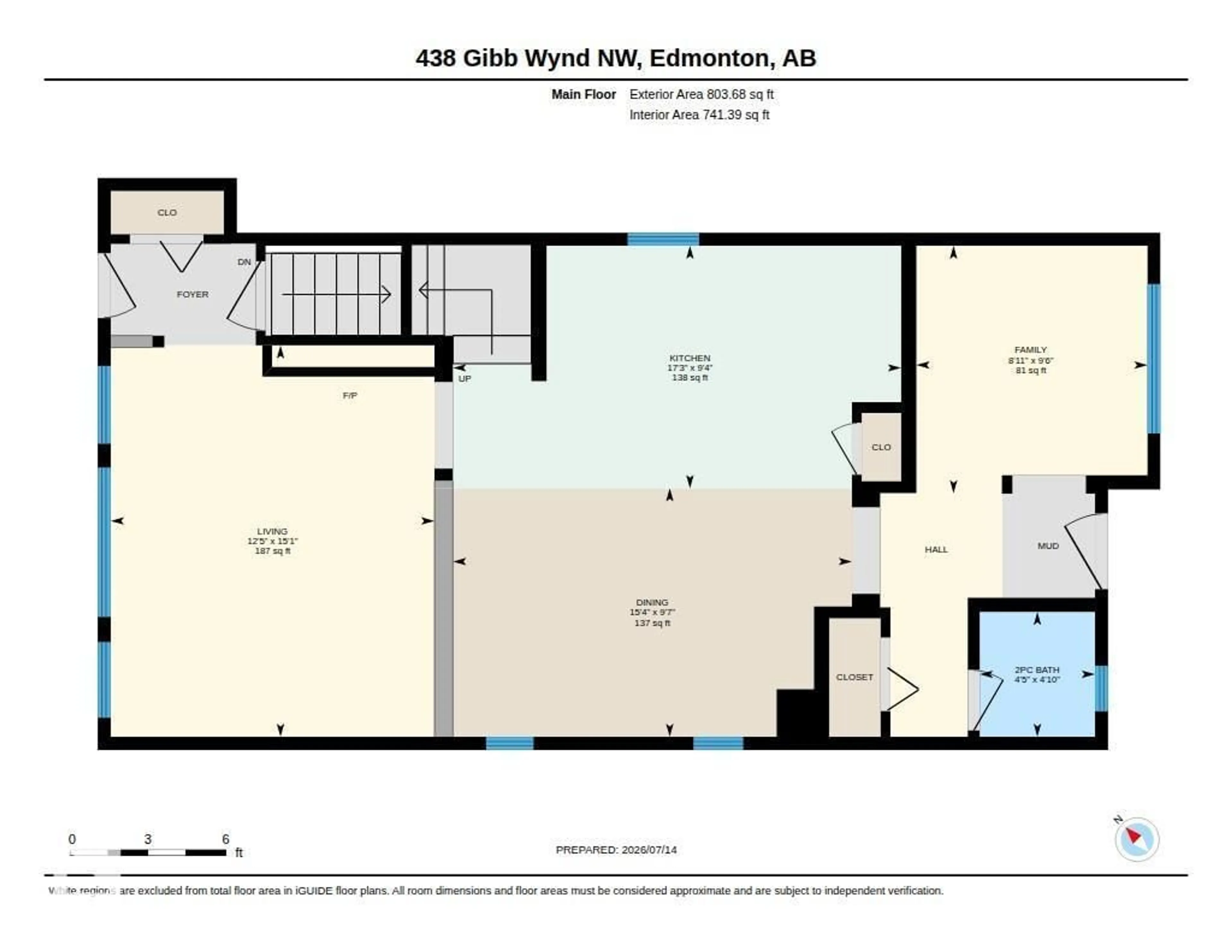 Floor plan for NW - 438 GIBB WD, Edmonton Alberta T5T6W7
