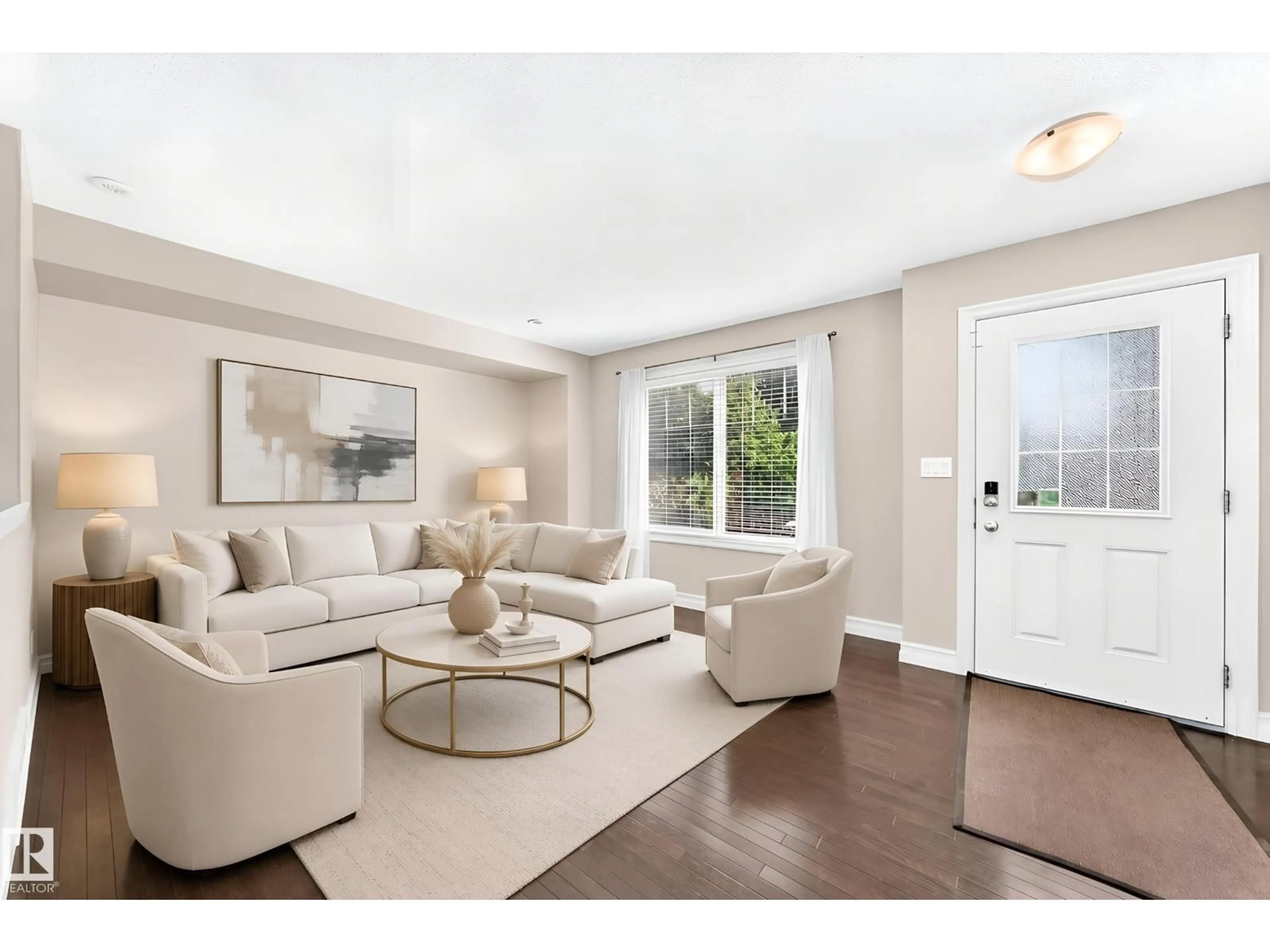 Living room with furniture, unknown for 5321 3 AV SW, Edmonton Alberta T6X0W7