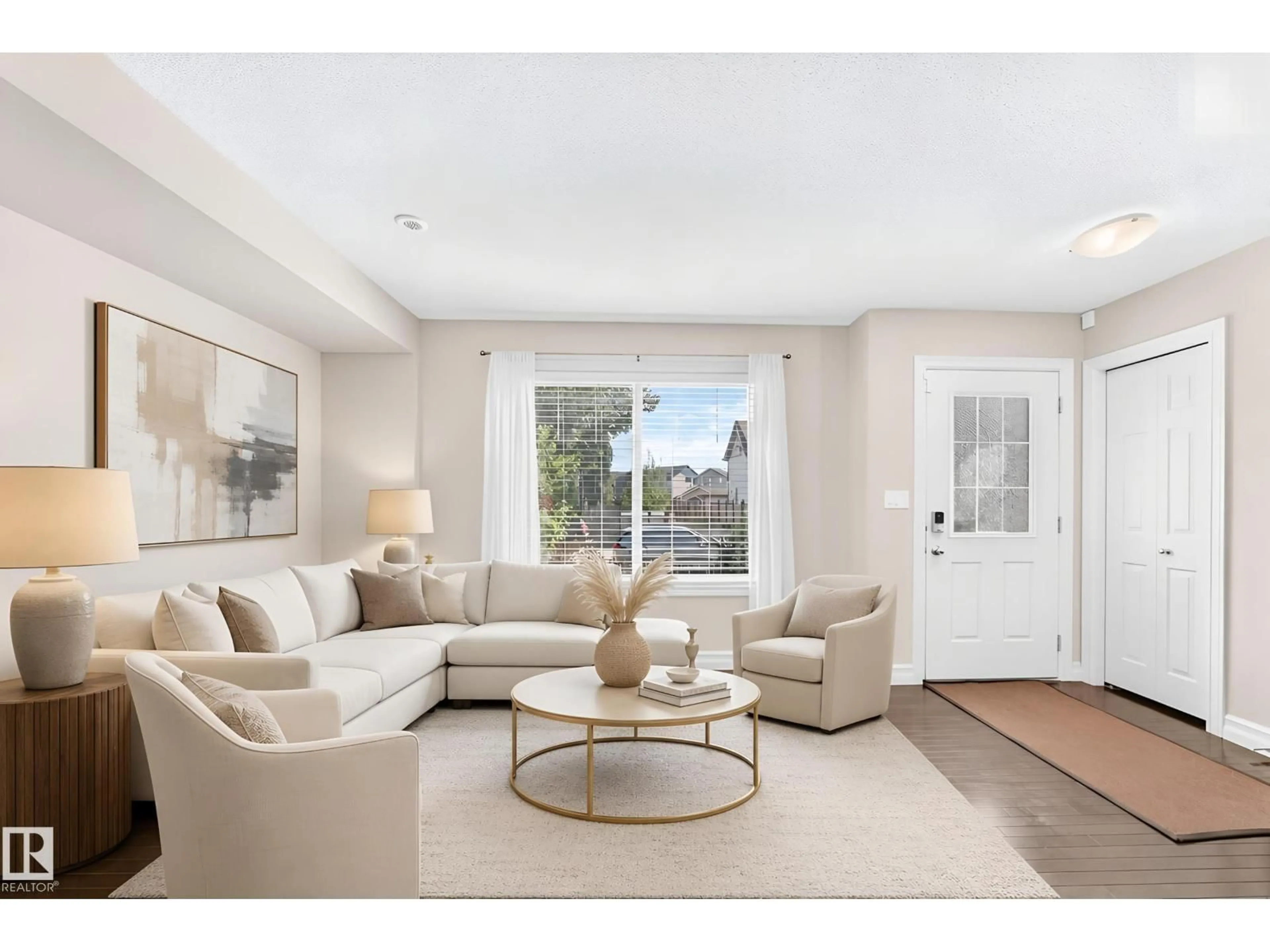 Living room with furniture, unknown for 5321 3 AV SW, Edmonton Alberta T6X0W7
