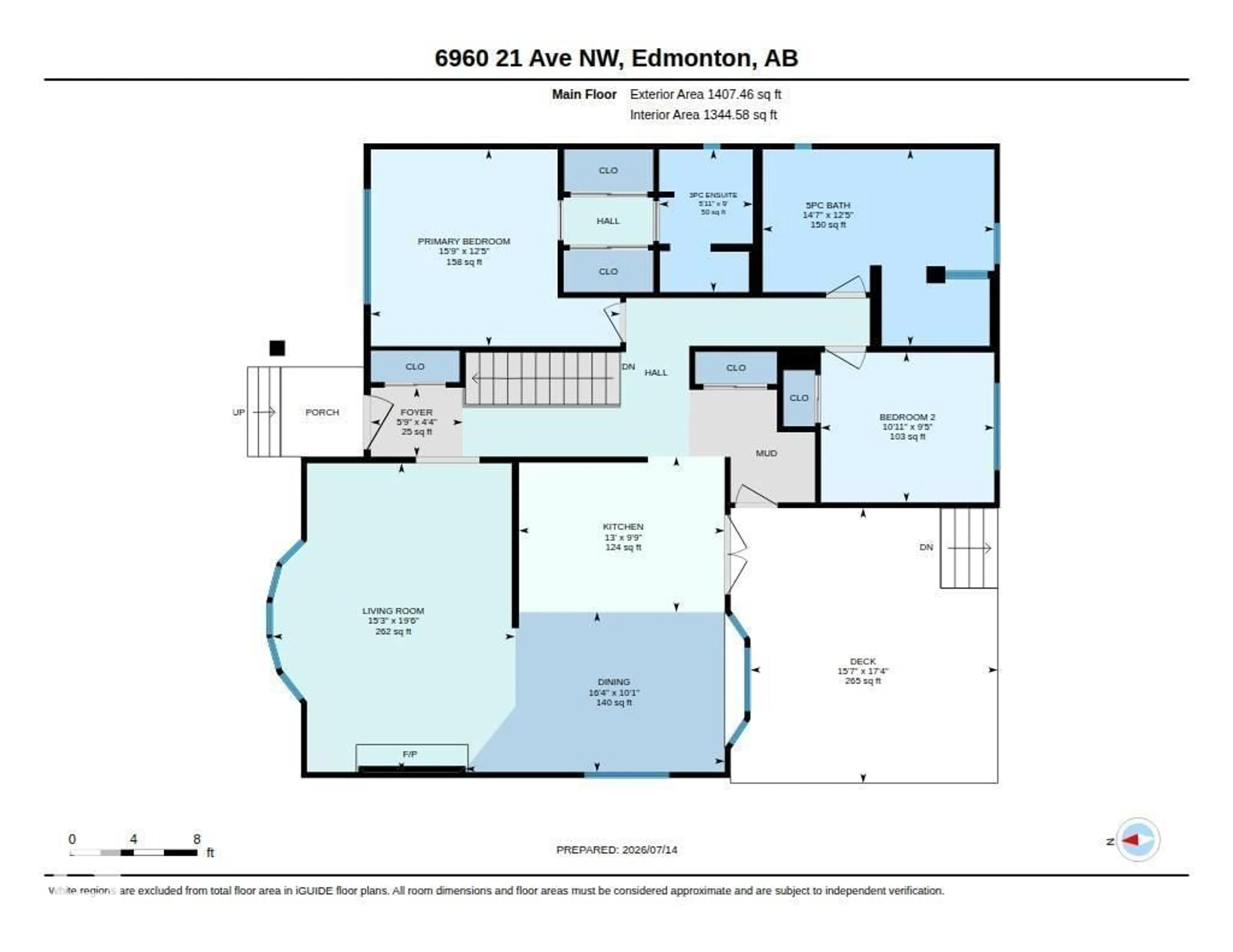 Floor plan for 6960 21 AV, Edmonton Alberta T6K2H4