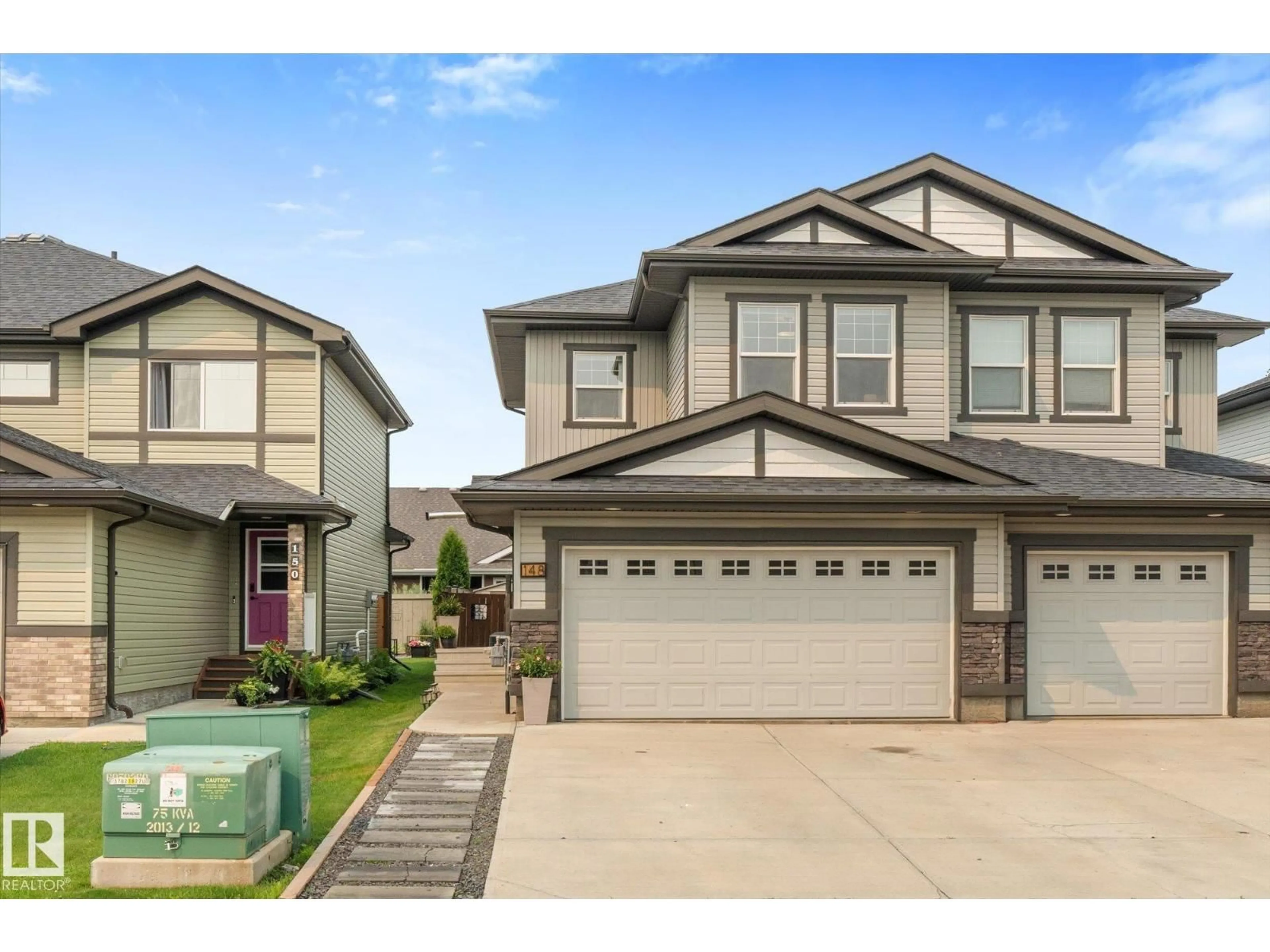 Home with vinyl exterior material, street for 148 BRICKYARD PL, Stony Plain Alberta T7Z0H9