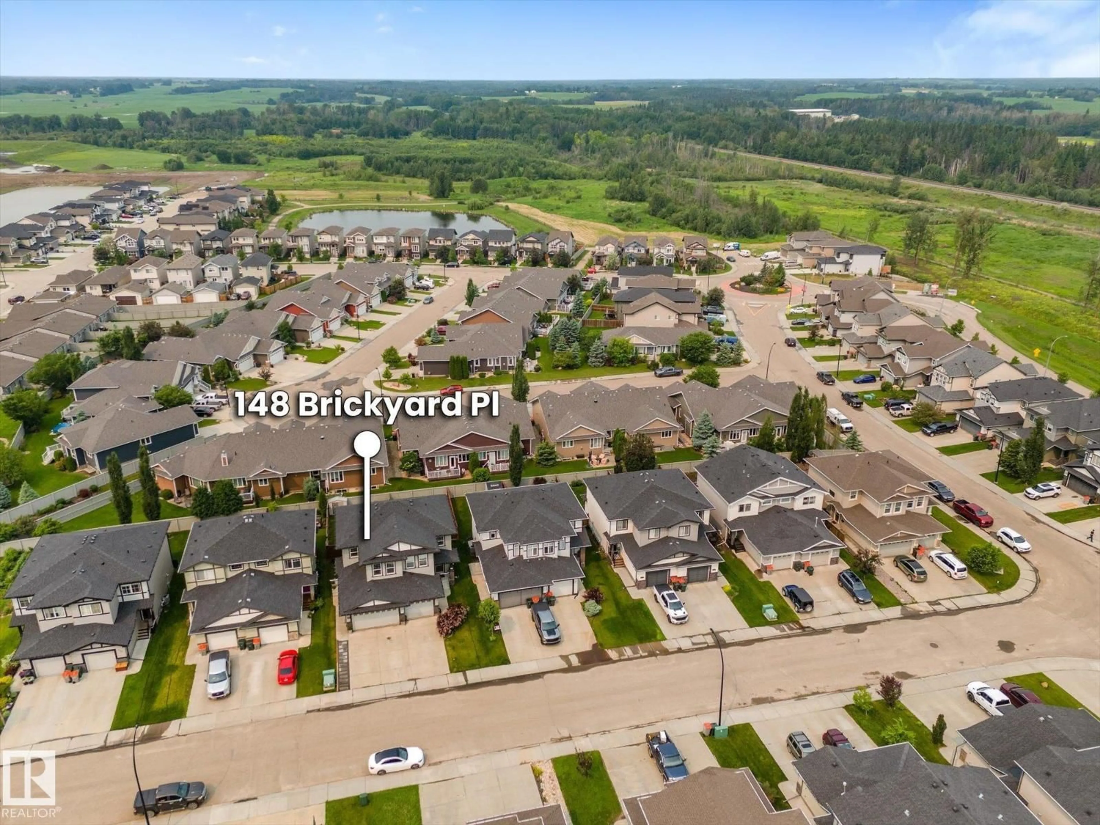 A pic from outside/outdoor area/front of a property/back of a property/a pic from drone, unknown for 148 BRICKYARD PL, Stony Plain Alberta T7Z0H9