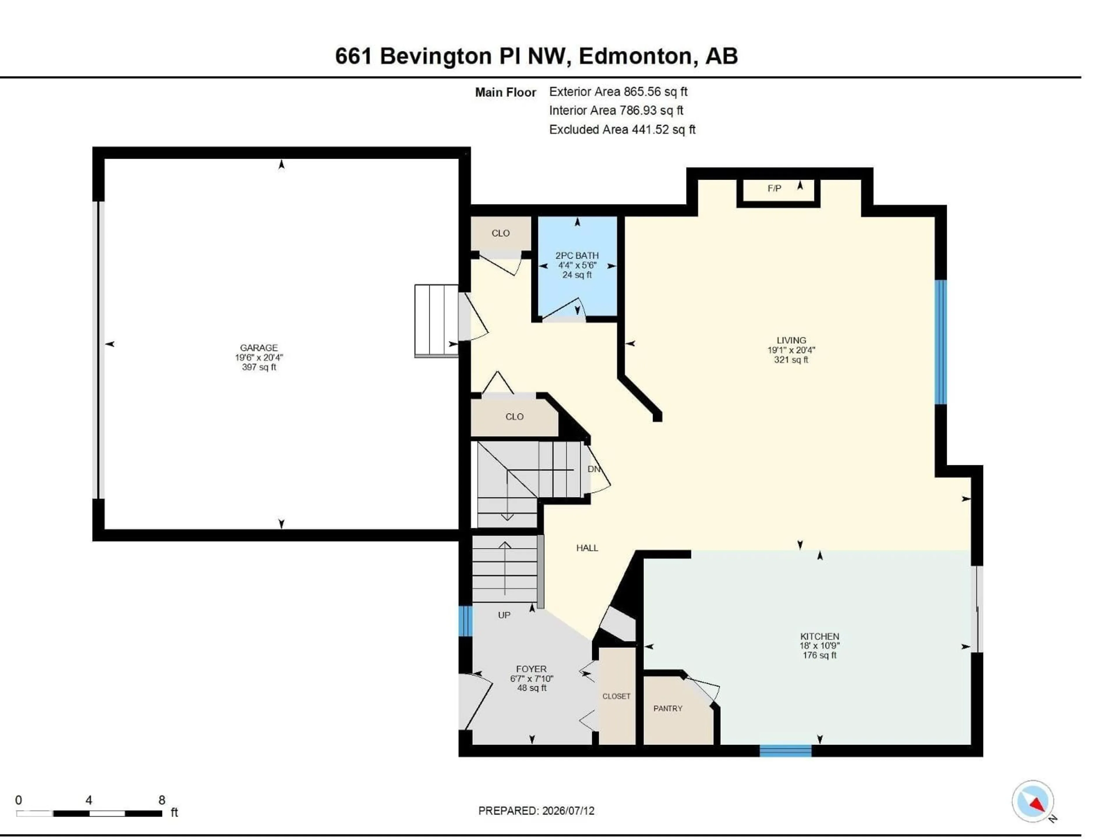 Floor plan for 661 BEVINGTON PL, Edmonton Alberta T5T6G6