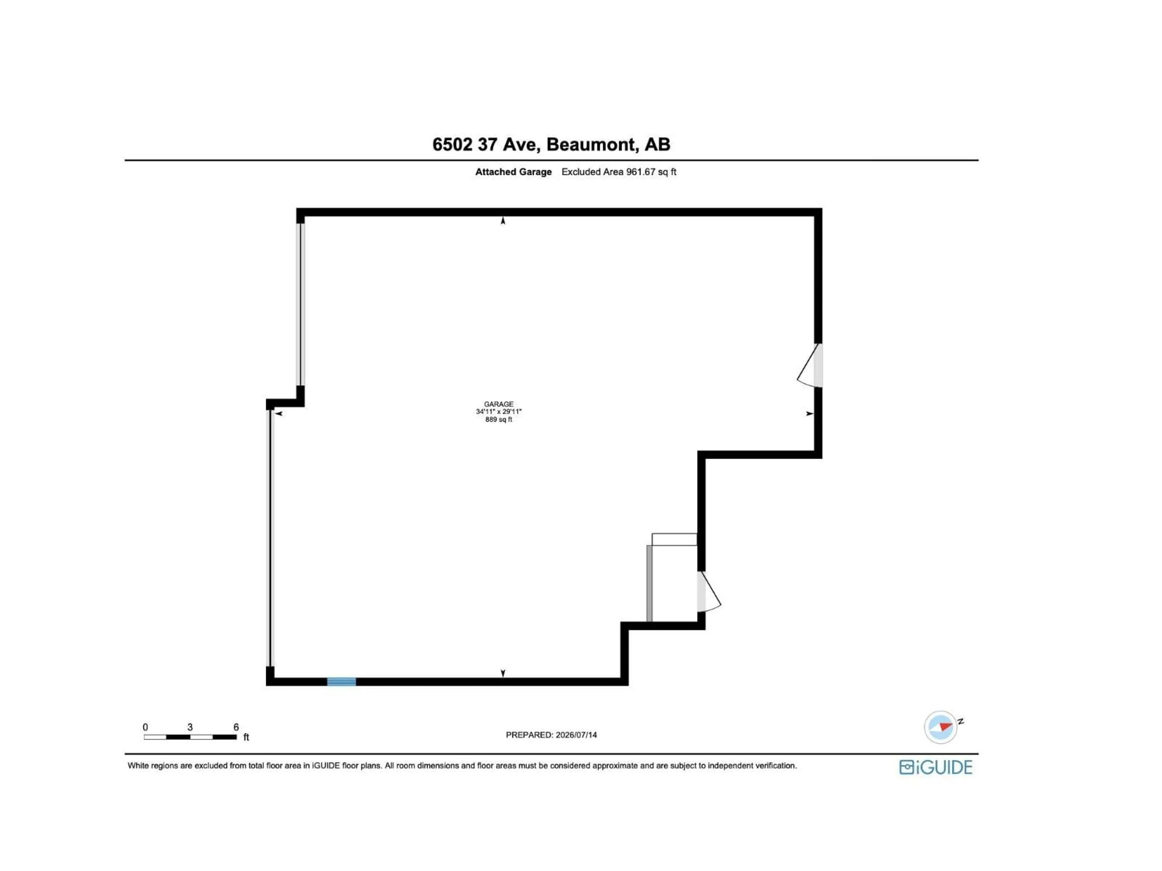 Floor plan for 6502 37 AV, Beaumont Alberta T4X0G6