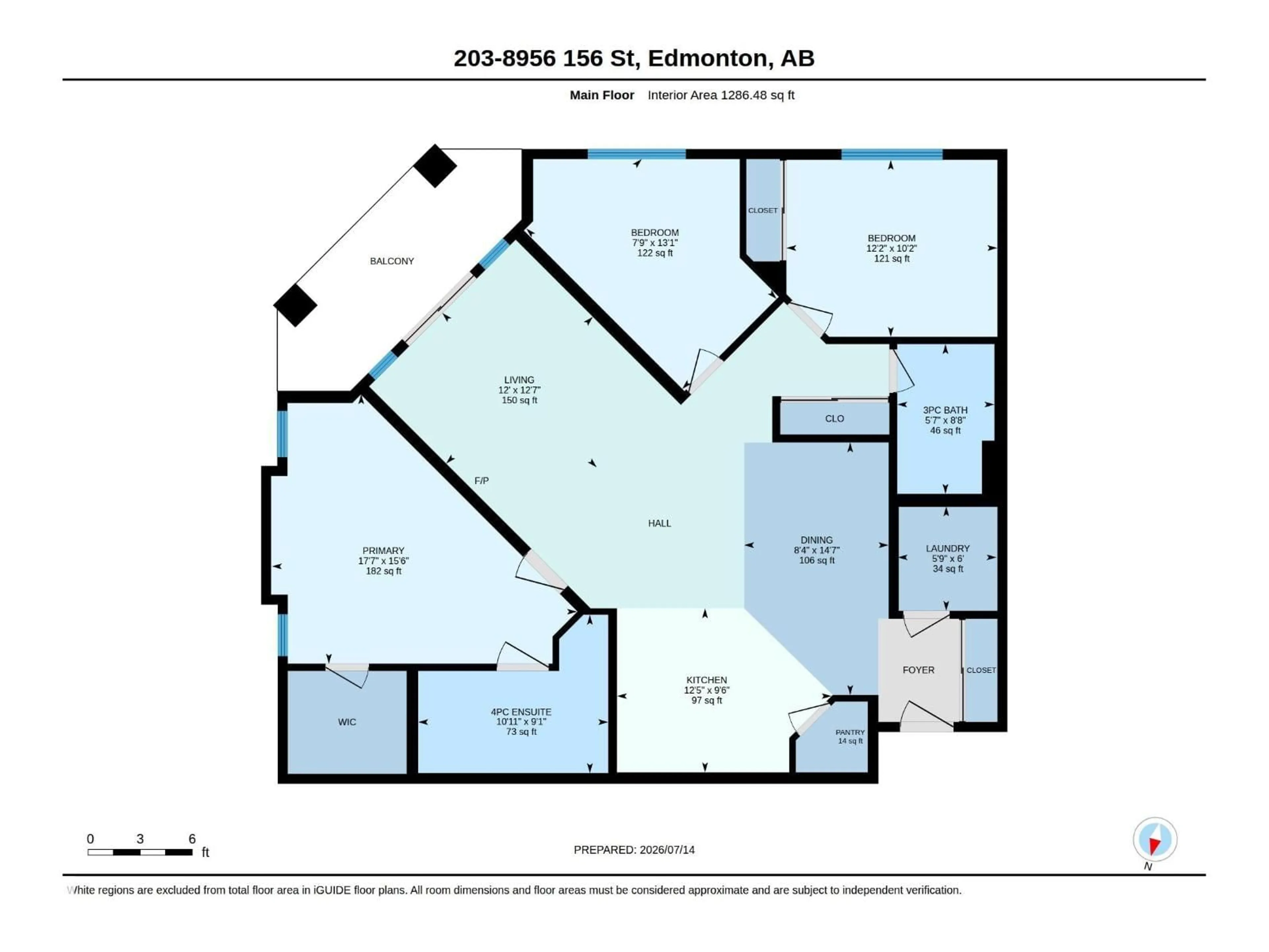 Floor plan for #203 - 8956 156 ST, Edmonton Alberta T5R5Z6