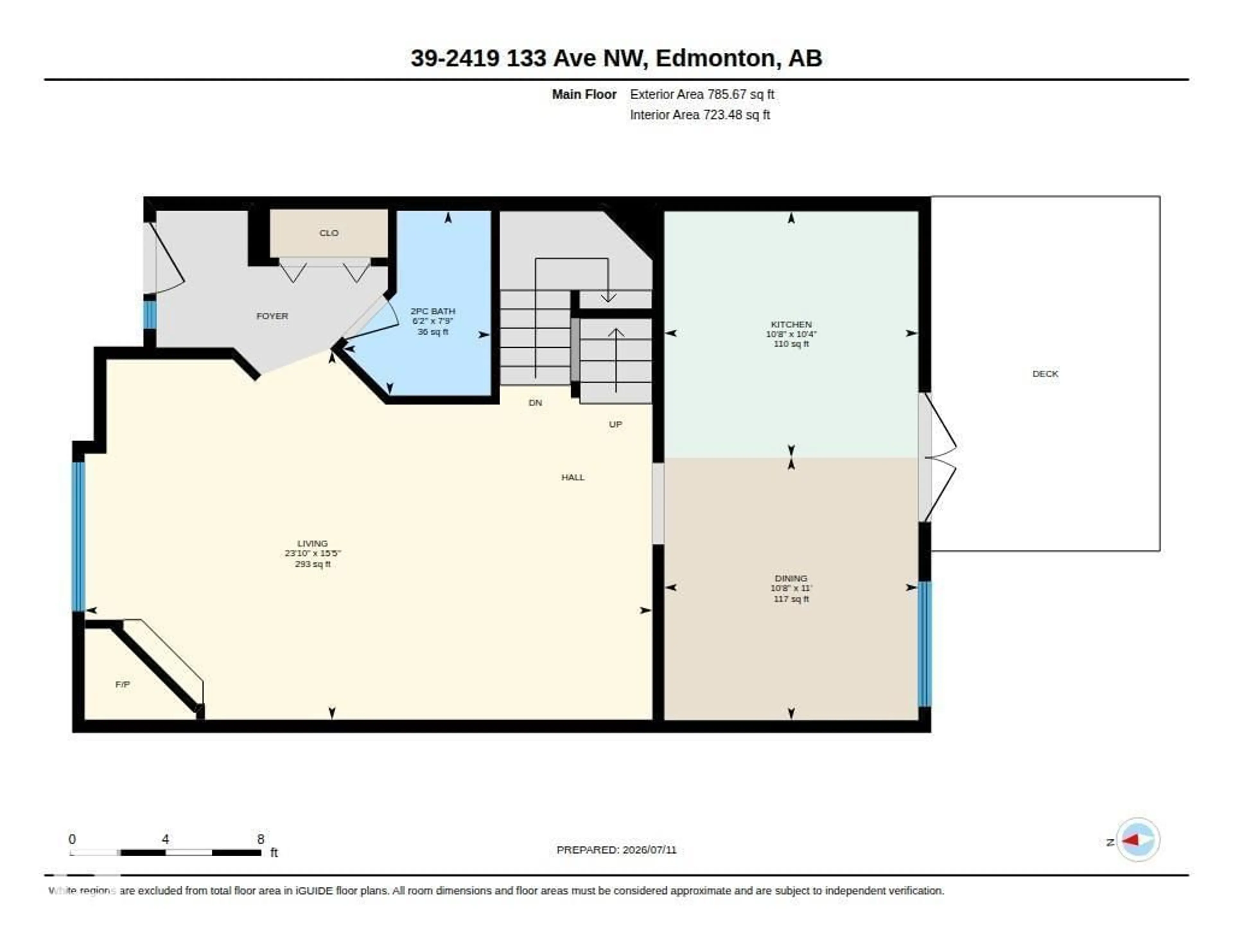 Floor plan for #39 - 2419 133 AV, Edmonton Alberta T5A5A5