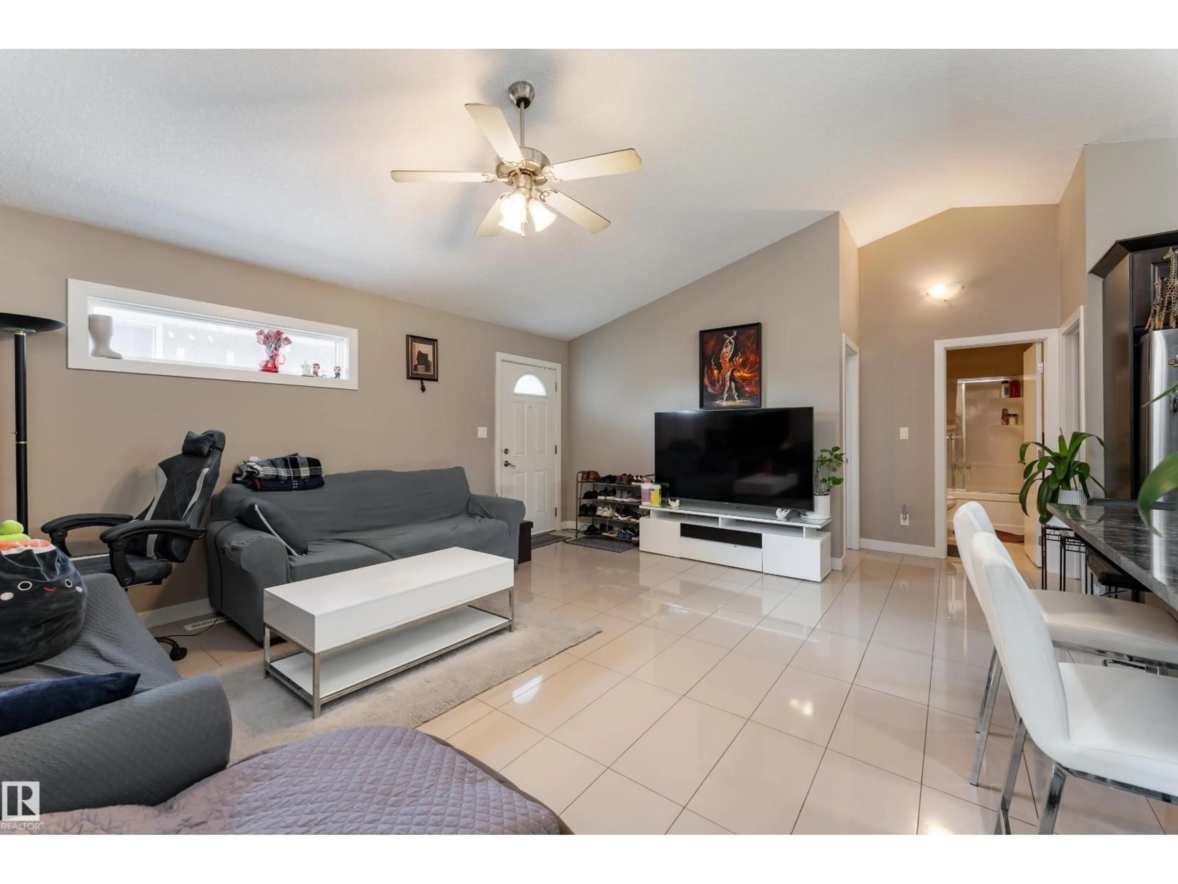 Living room with furniture, ceramic/tile floor for NW - 12847 86 ST, Edmonton Alberta T5E3A9