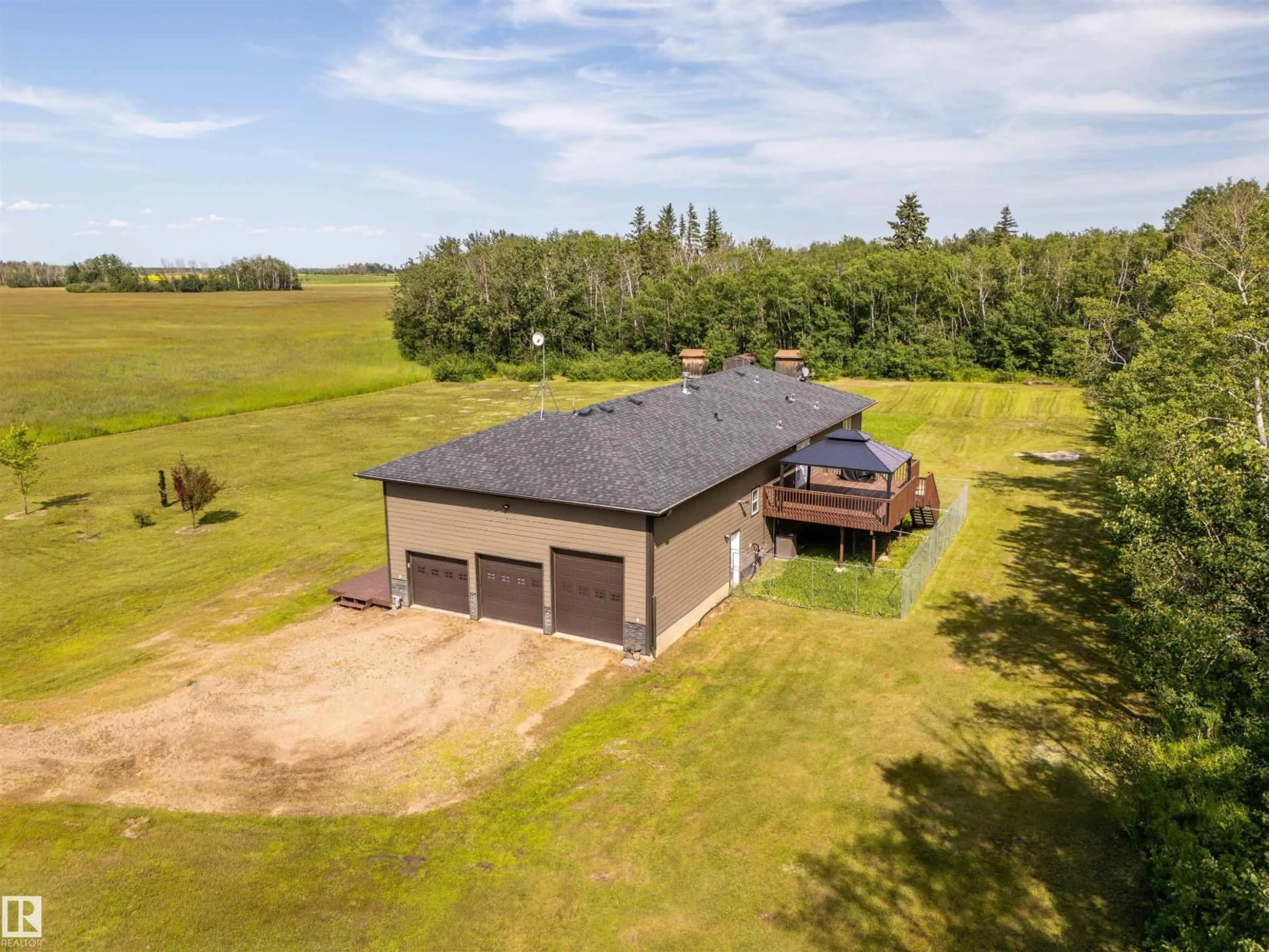 A pic from outside/outdoor area/front of a property/back of a property/a pic from drone, building for 62217 RGE RD 470, Rural Bonnyville M.D. Alberta T9N2J6