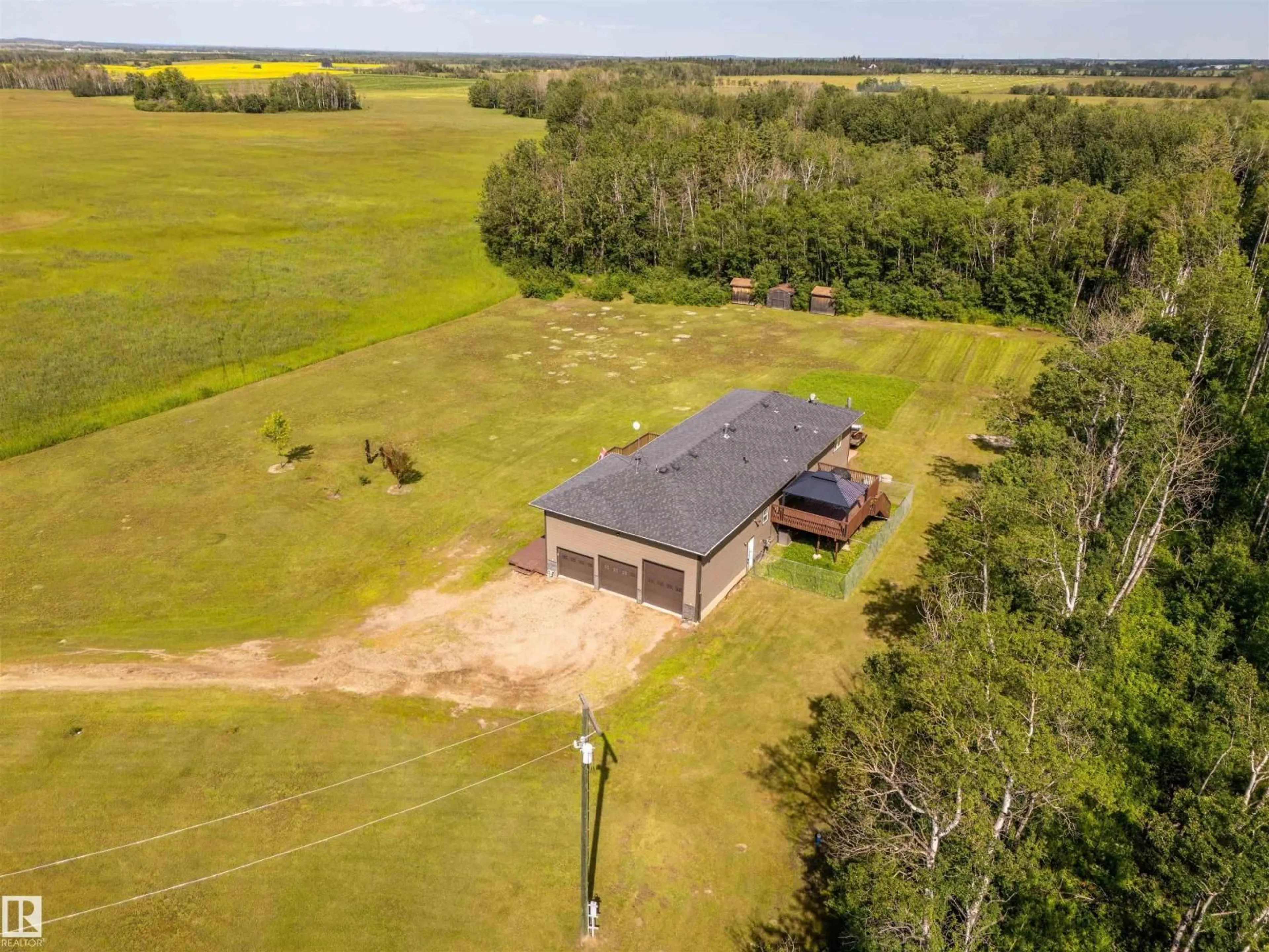 A pic from outside/outdoor area/front of a property/back of a property/a pic from drone, building for 62217 RGE RD 470, Rural Bonnyville M.D. Alberta T9N2J6