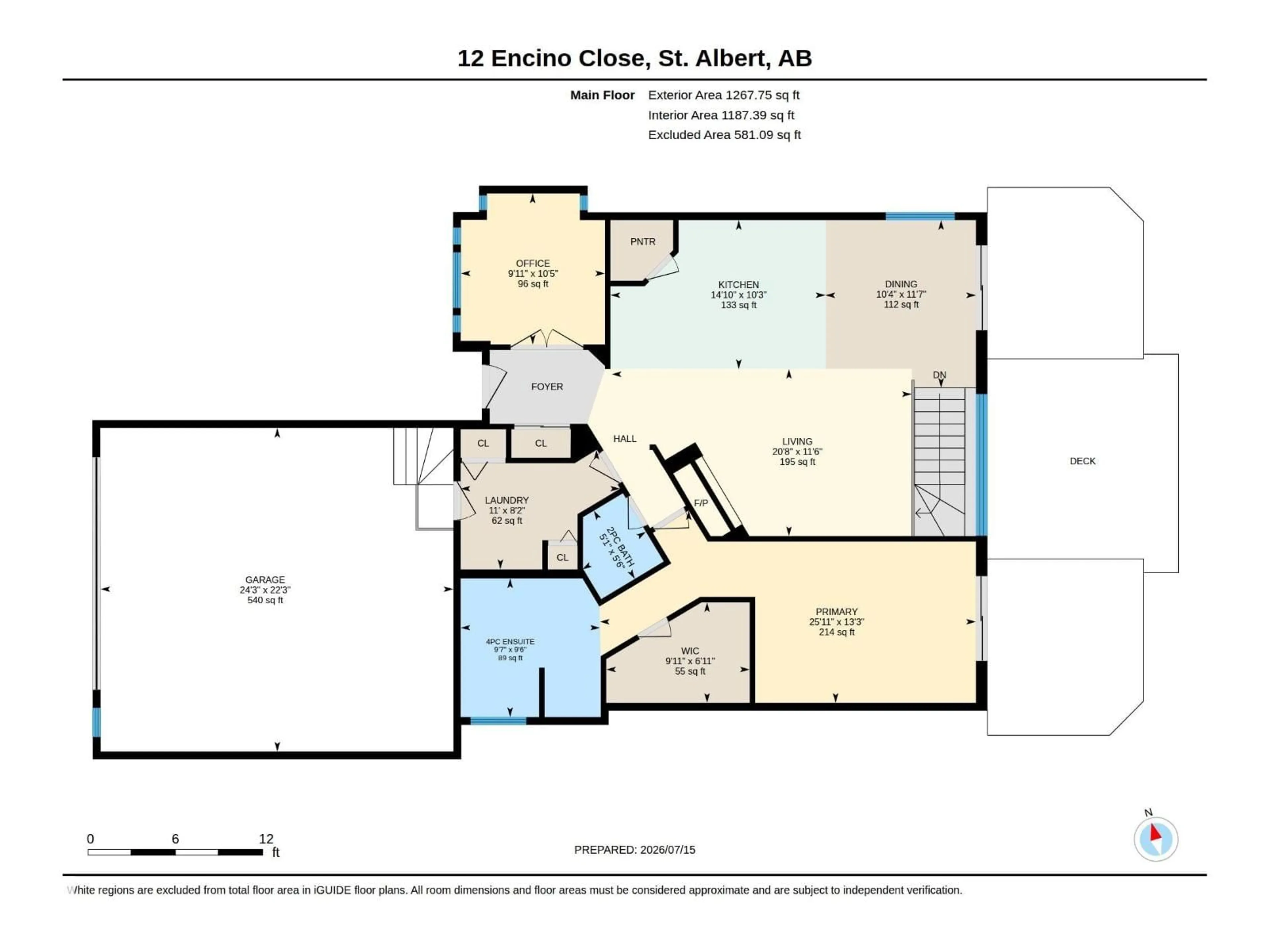 Floor plan for 12 ENCINO CL, St. Albert Alberta T8N7B5