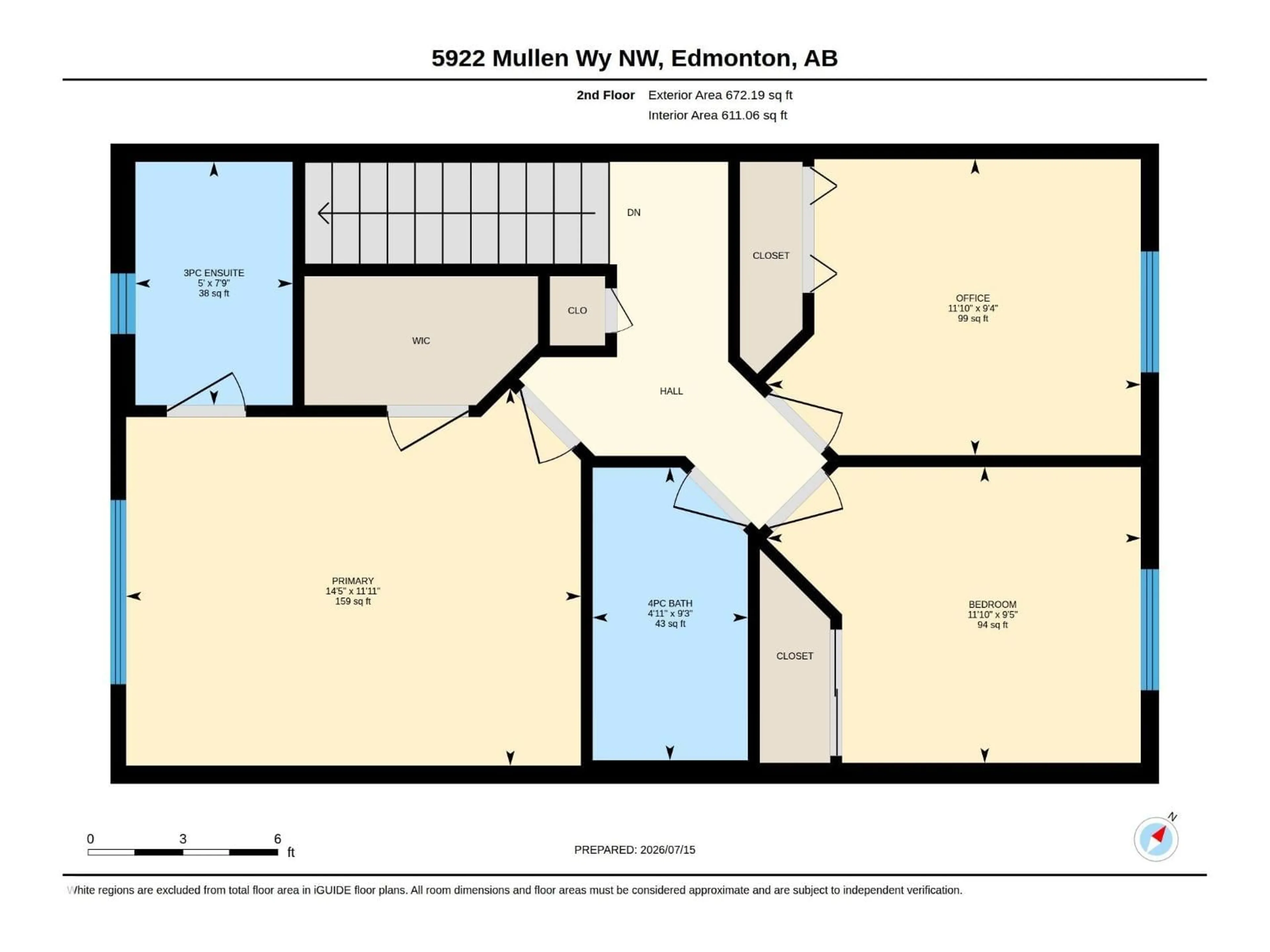 Floor plan for 5922 MULLEN WY, Edmonton Alberta T6R0S7