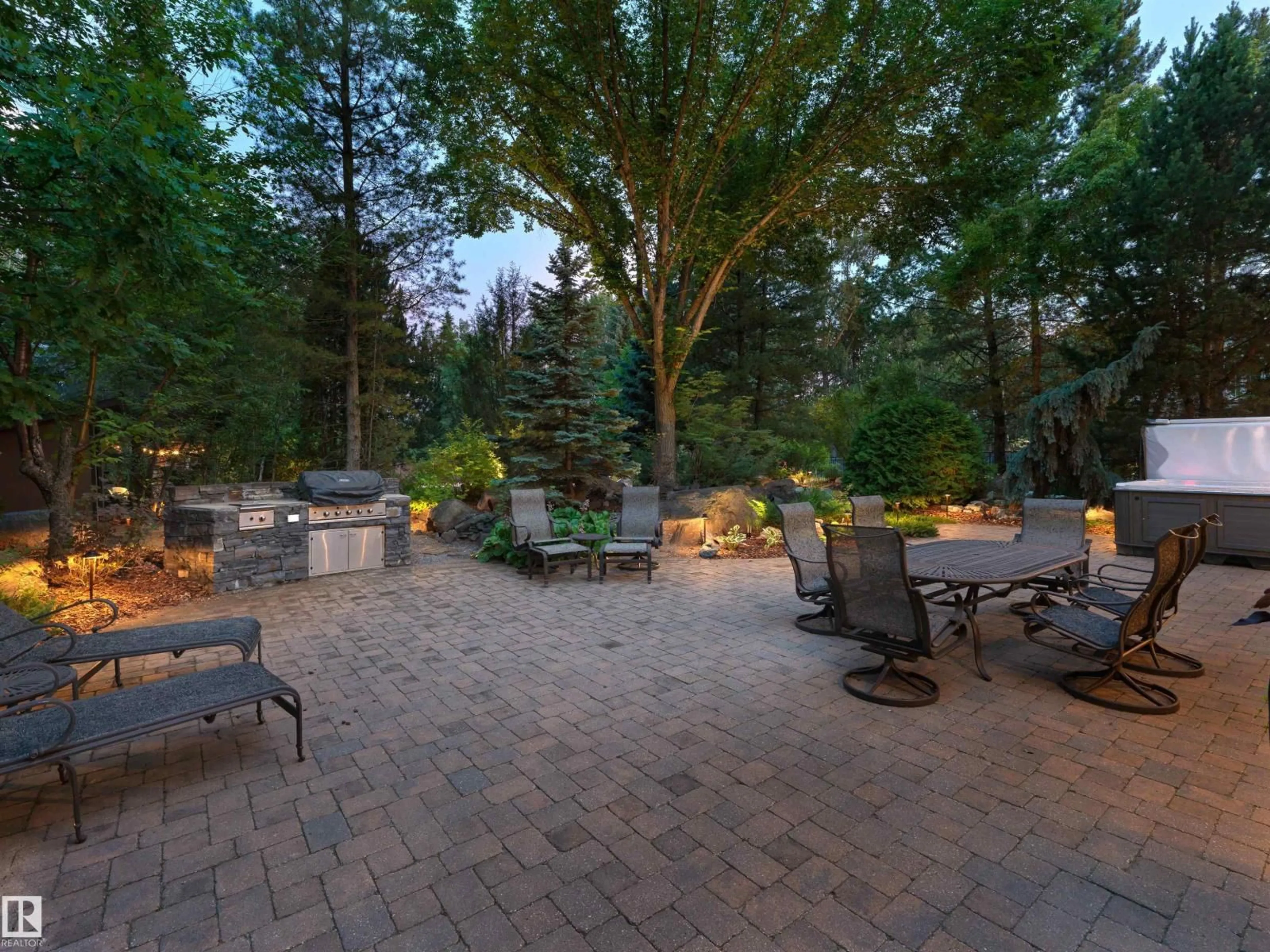 Patio, forest/trees view for 237 WILSON LN, Edmonton Alberta T6M2K8