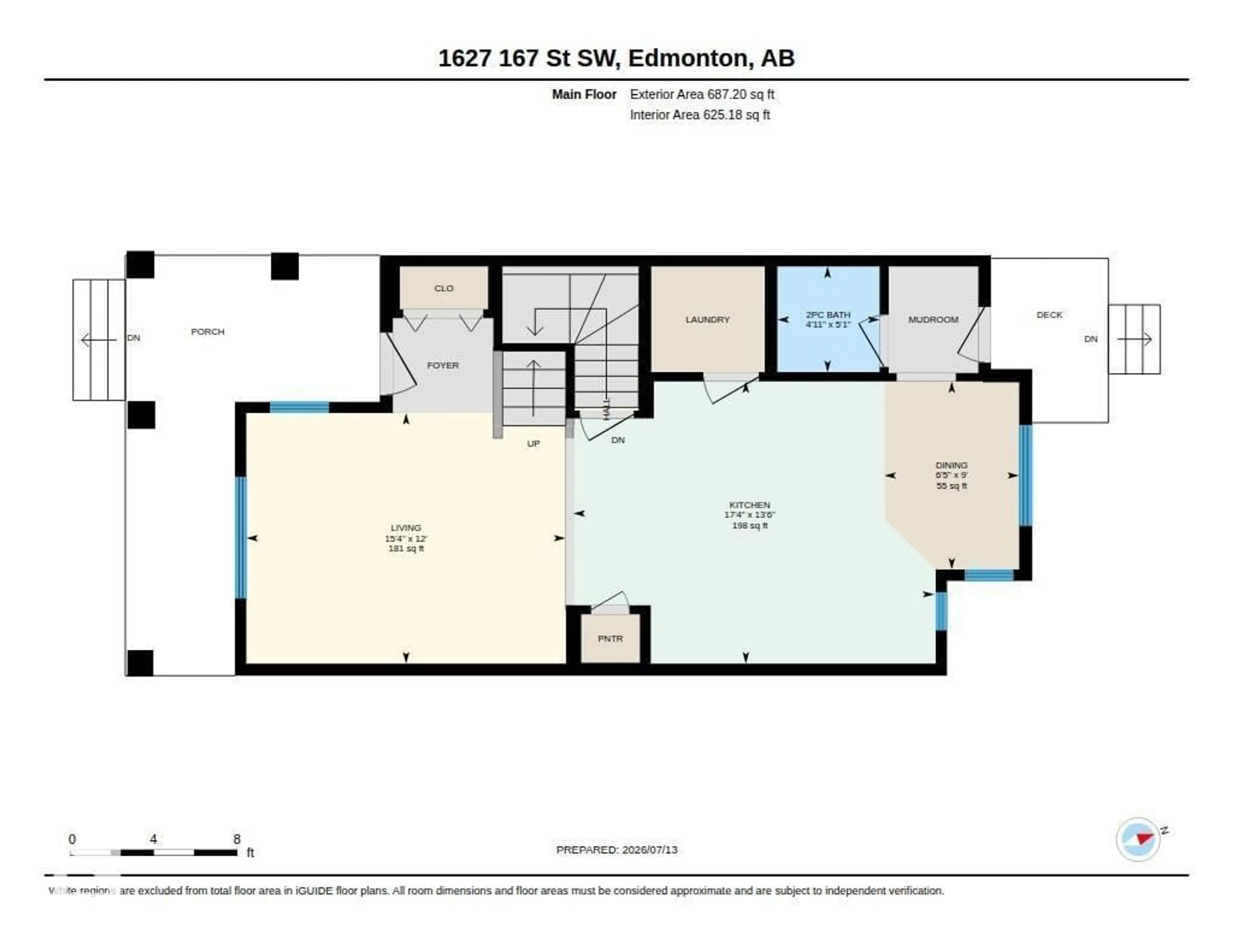 Floor plan for SW - 1627 167 ST, Edmonton Alberta T6W3C4