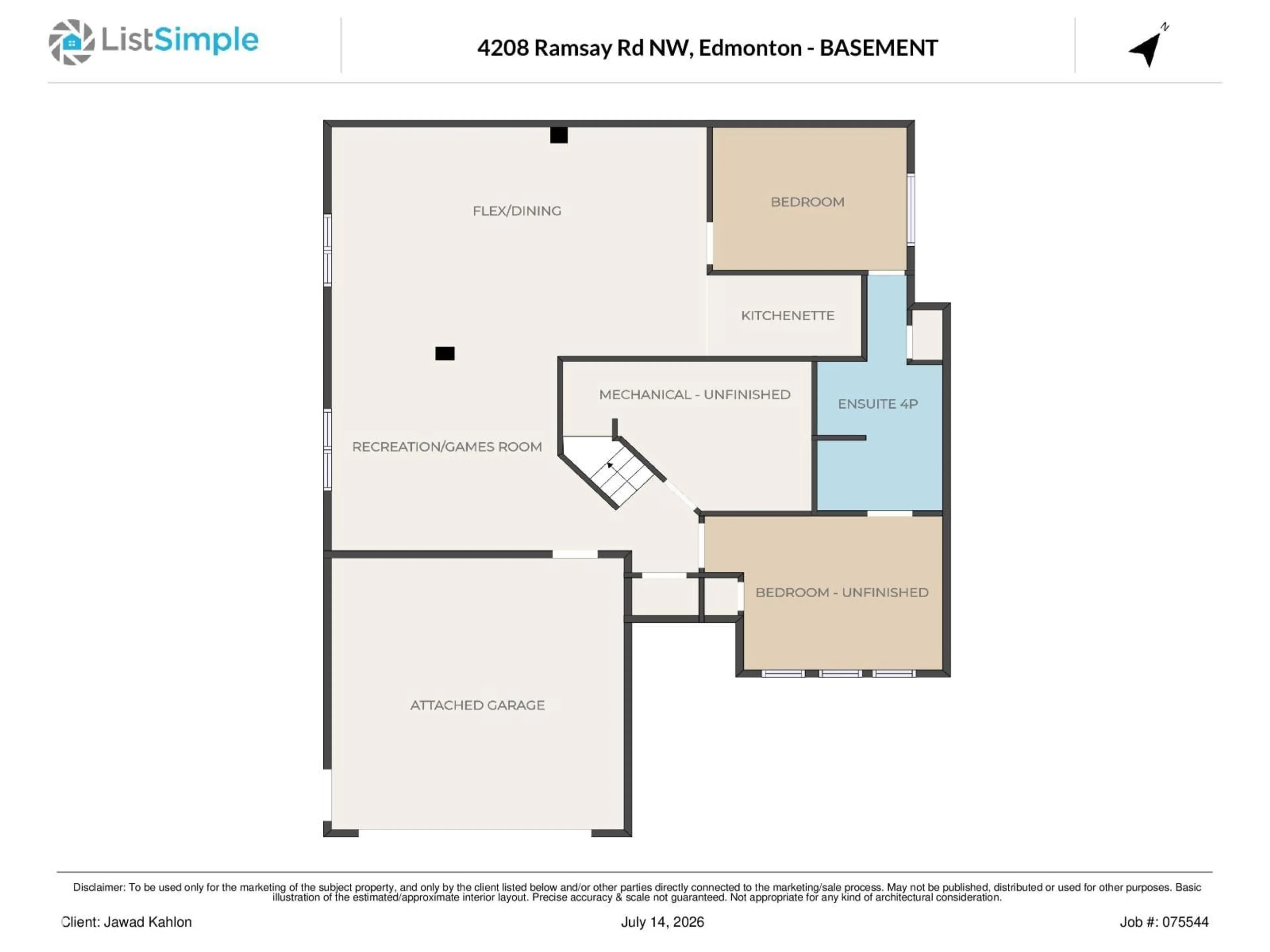 Floor plan for 4208 RAMSAY RD, Edmonton Alberta T6H5R2