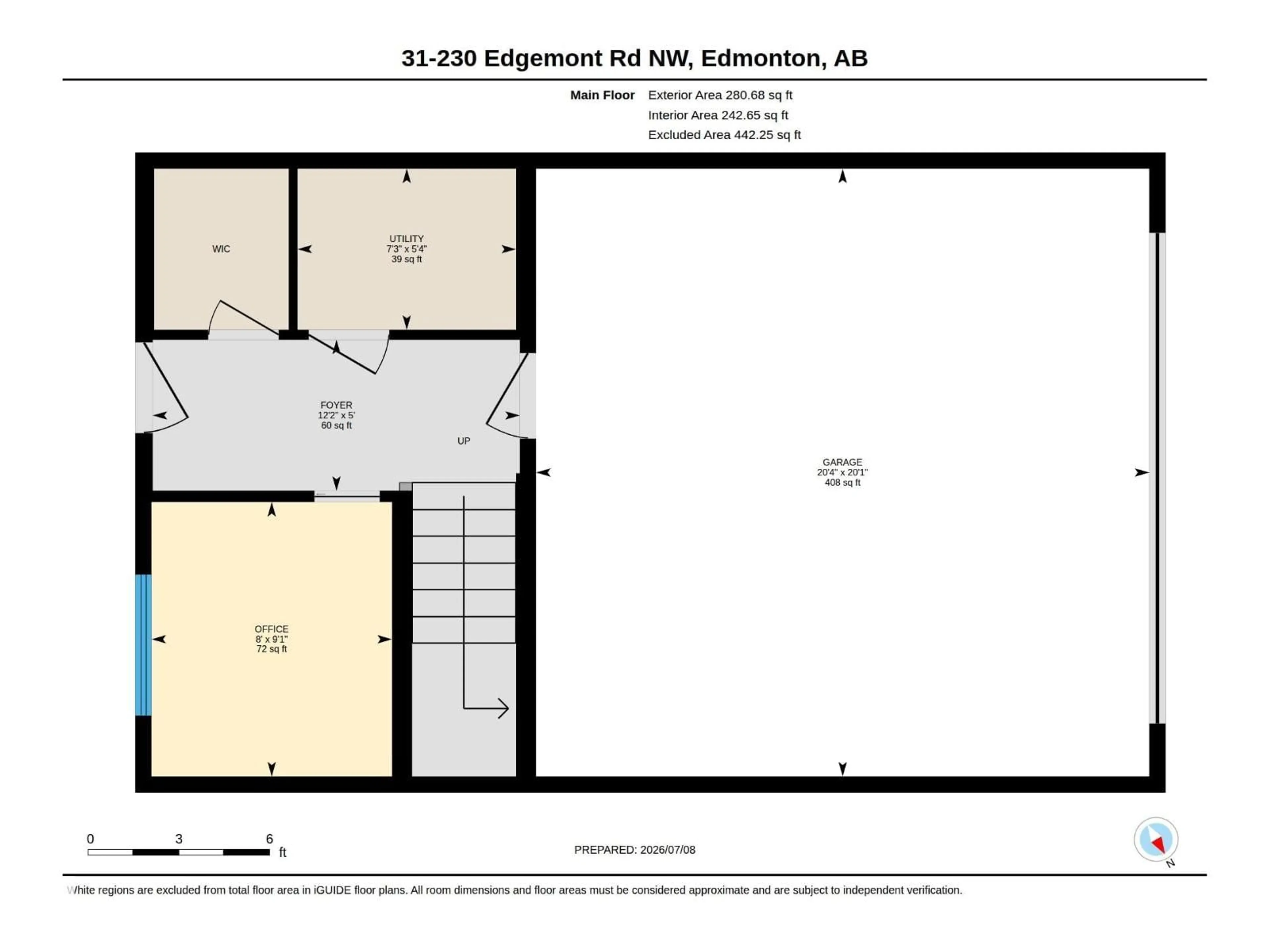Floor plan for #31 - 230 EDGEMONT RD NW, Edmonton Alberta T6M0Y8