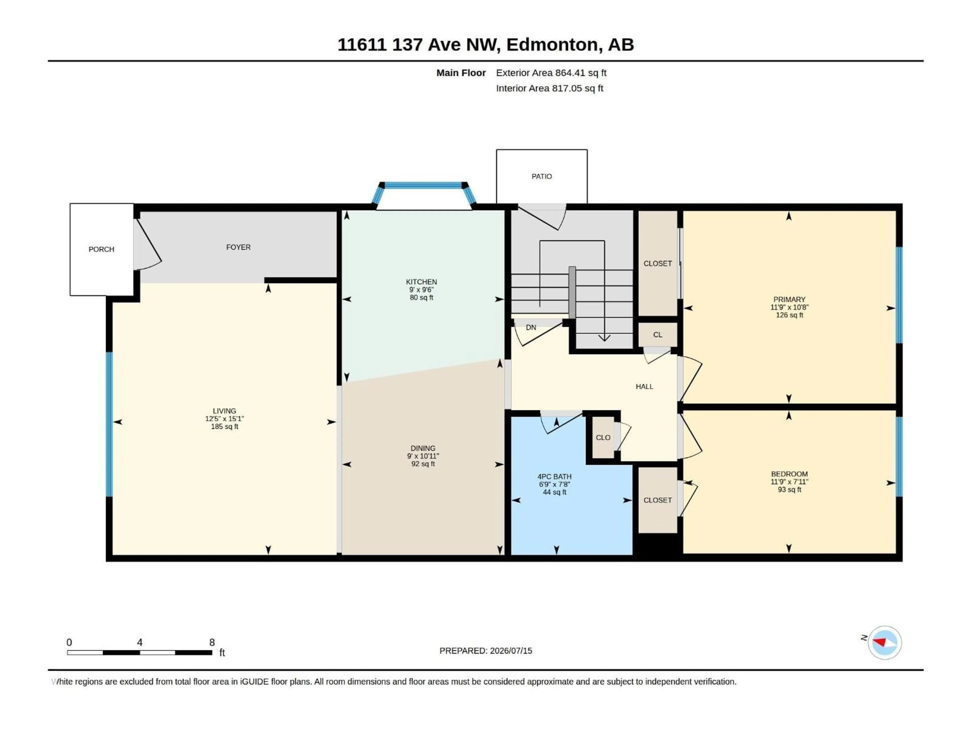 Floor plan for 11611 137 AV, Edmonton Alberta T5E1Z6