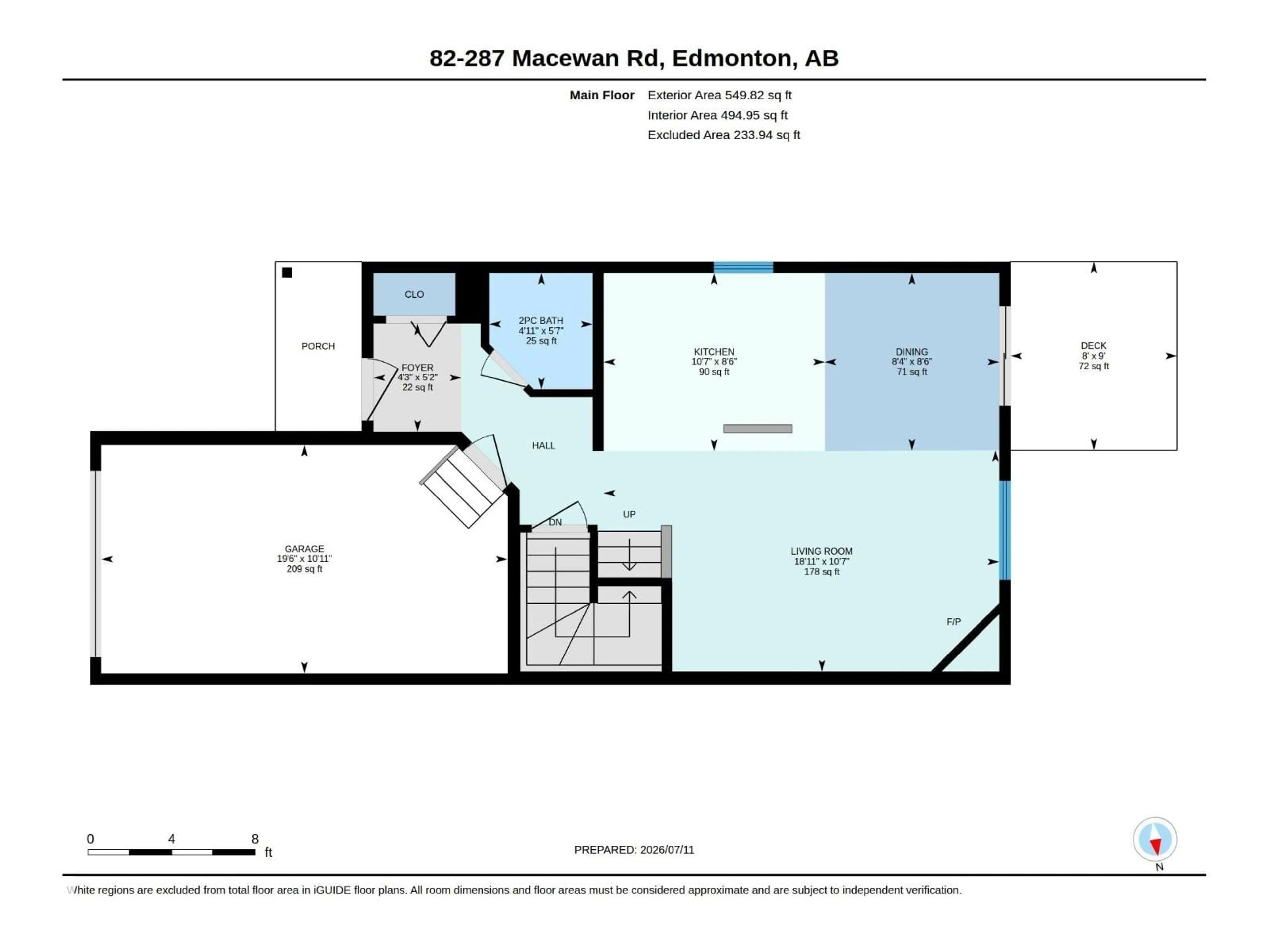 Floor plan for 287 - 82 MACEWAN DR, Edmonton Alberta T6W1T4
