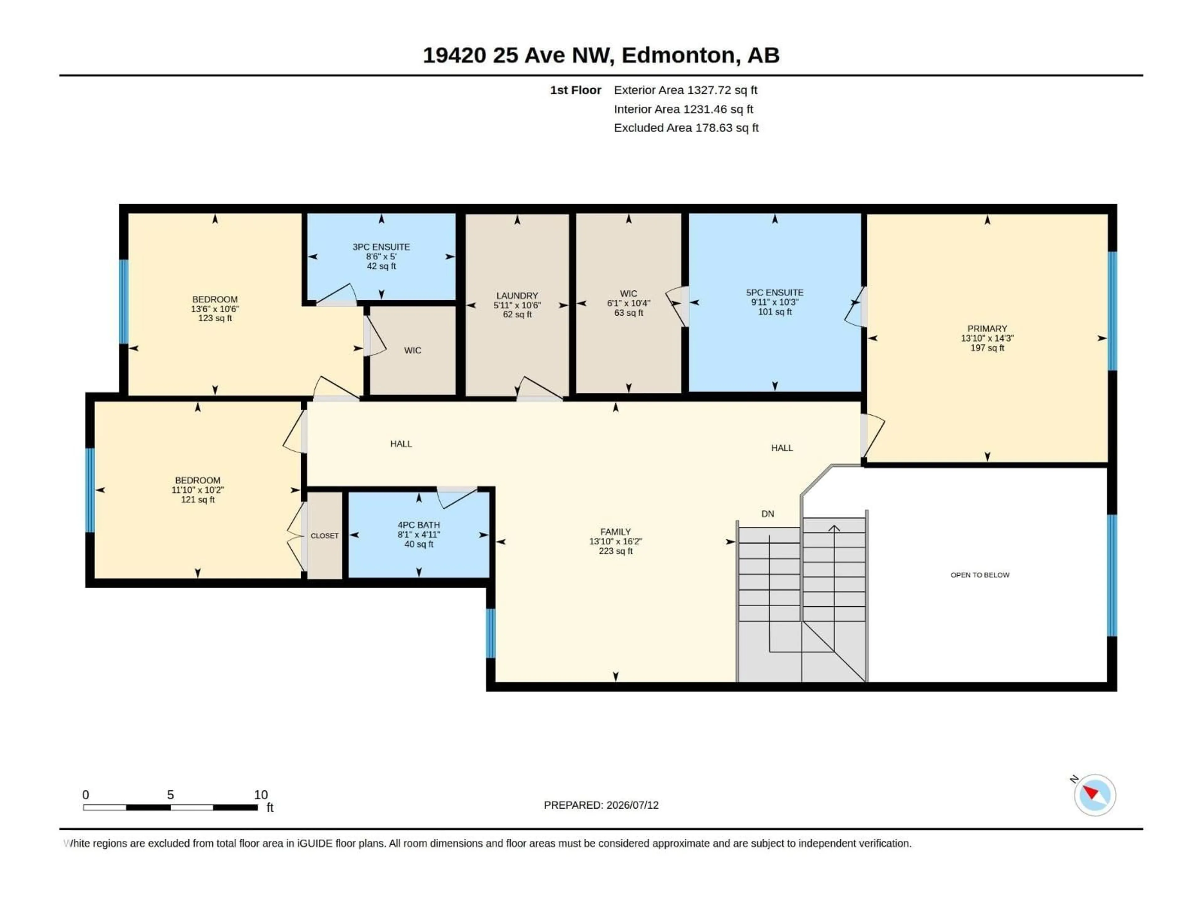 Floor plan for NW - 19420 25 AV, Edmonton Alberta T6J7J7