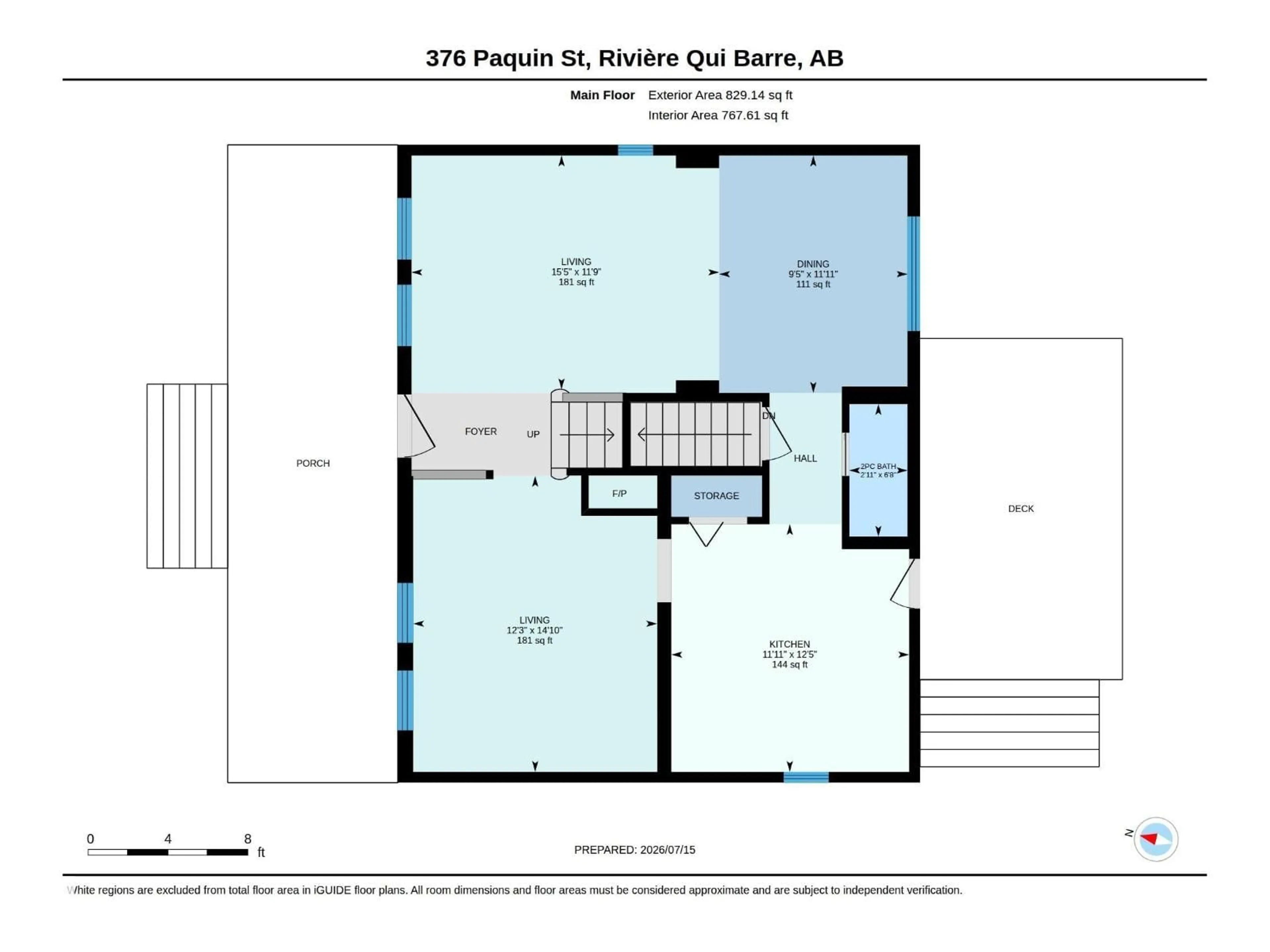 Floor plan for 376 PAQUIN ST, Cardiff Alberta T8R2G5