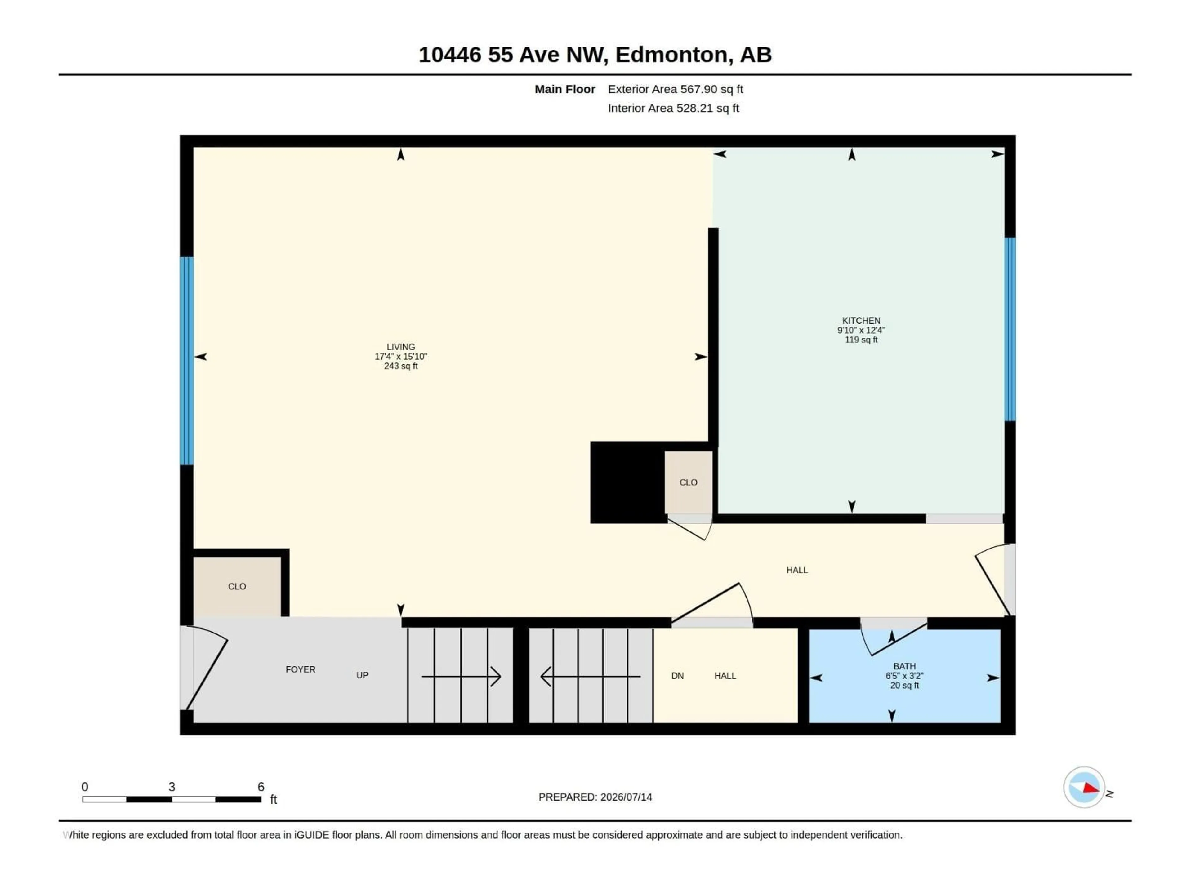Floor plan for NW - 10446 55 AV, Edmonton Alberta T6H0W6