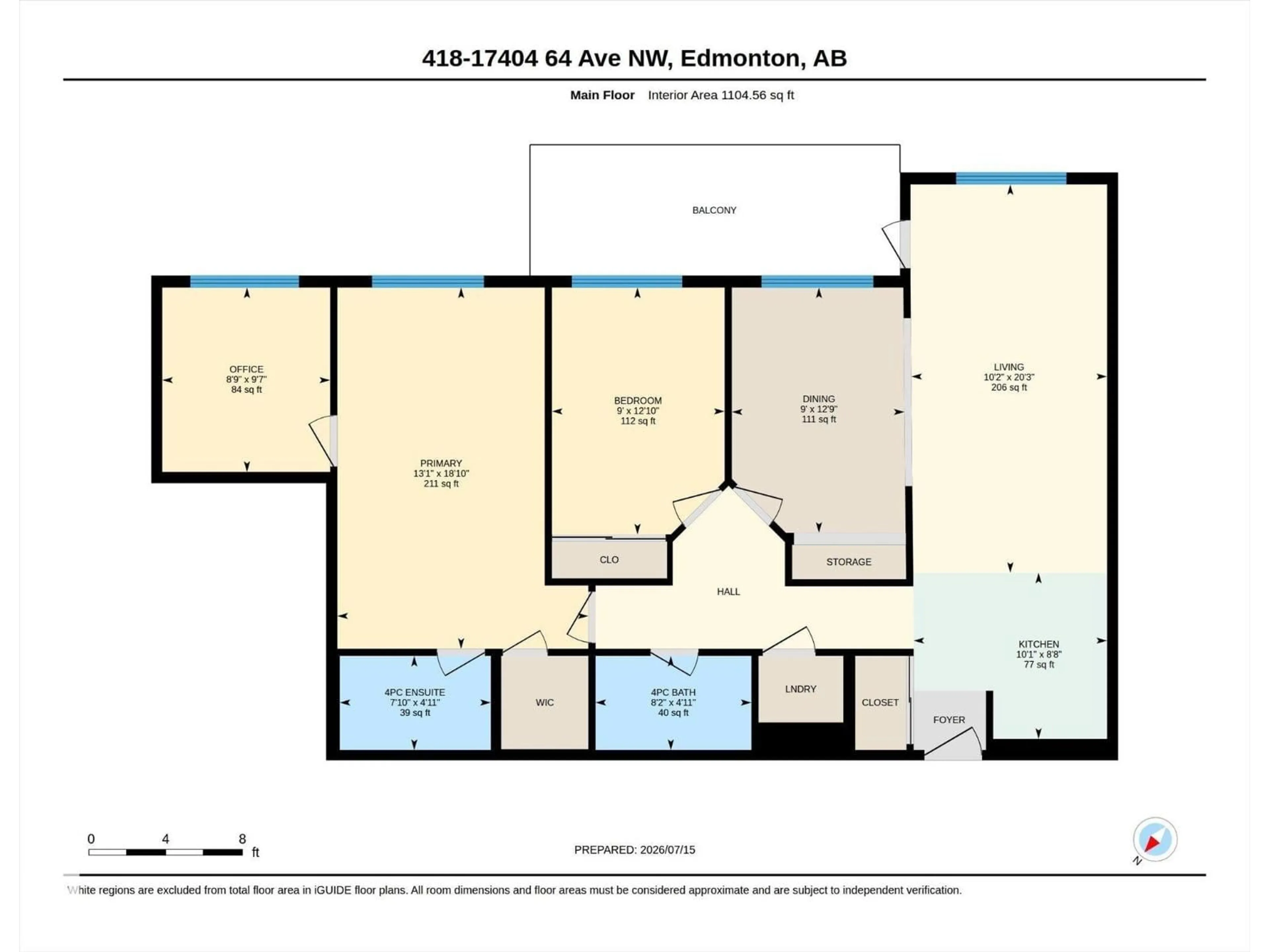 Floor plan for 17404 - 418 64 AV, Edmonton Alberta T5T6X4