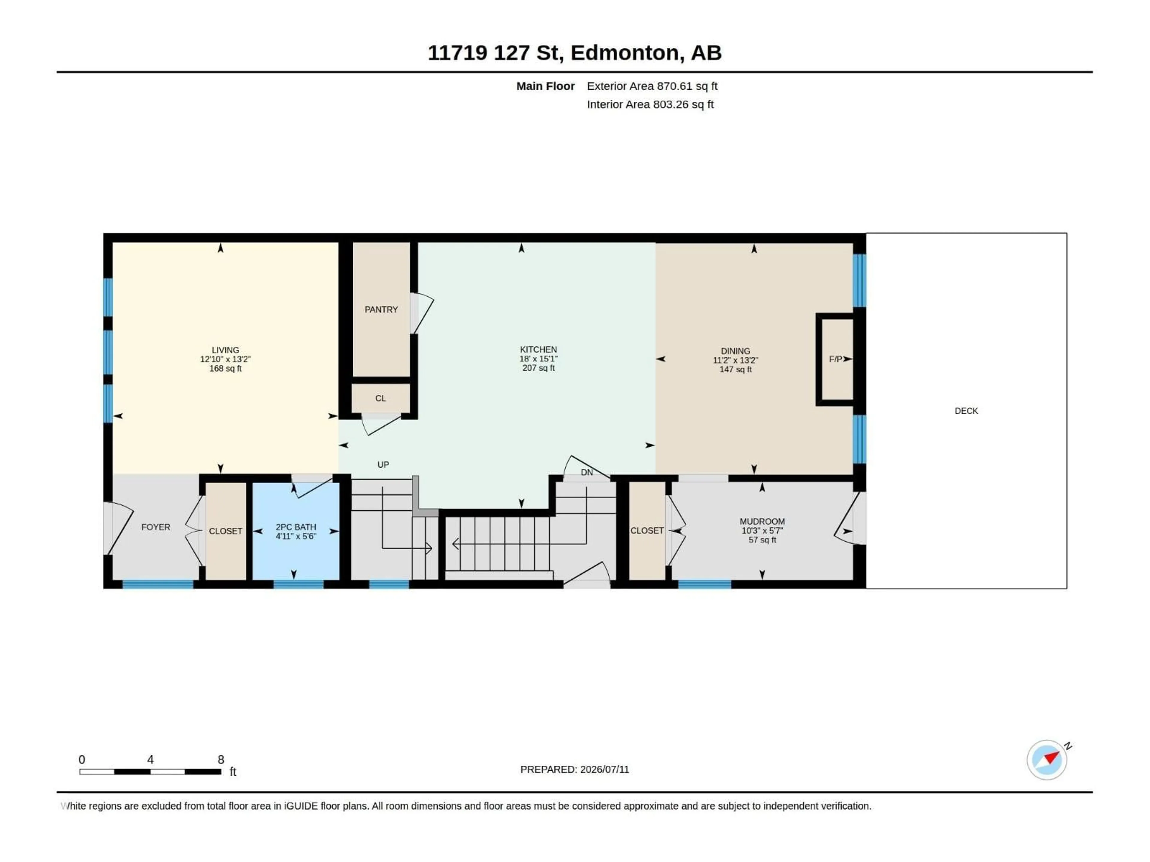 Floor plan for 11719 127 ST, Edmonton Alberta T5M0V8