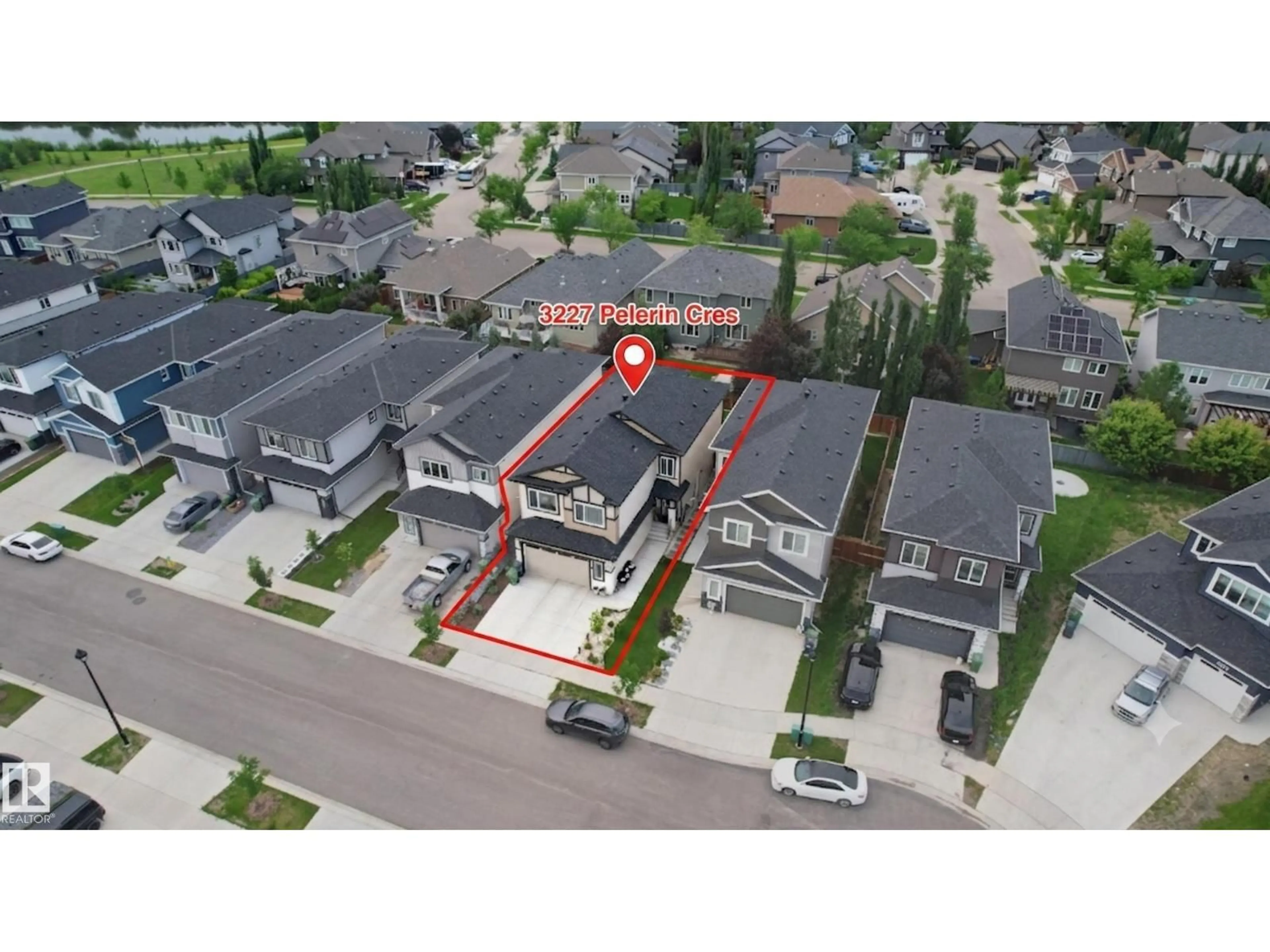 A pic from outside/outdoor area/front of a property/back of a property/a pic from drone, street for 3227 PELERIN CR, Beaumont Alberta T4X2Z1