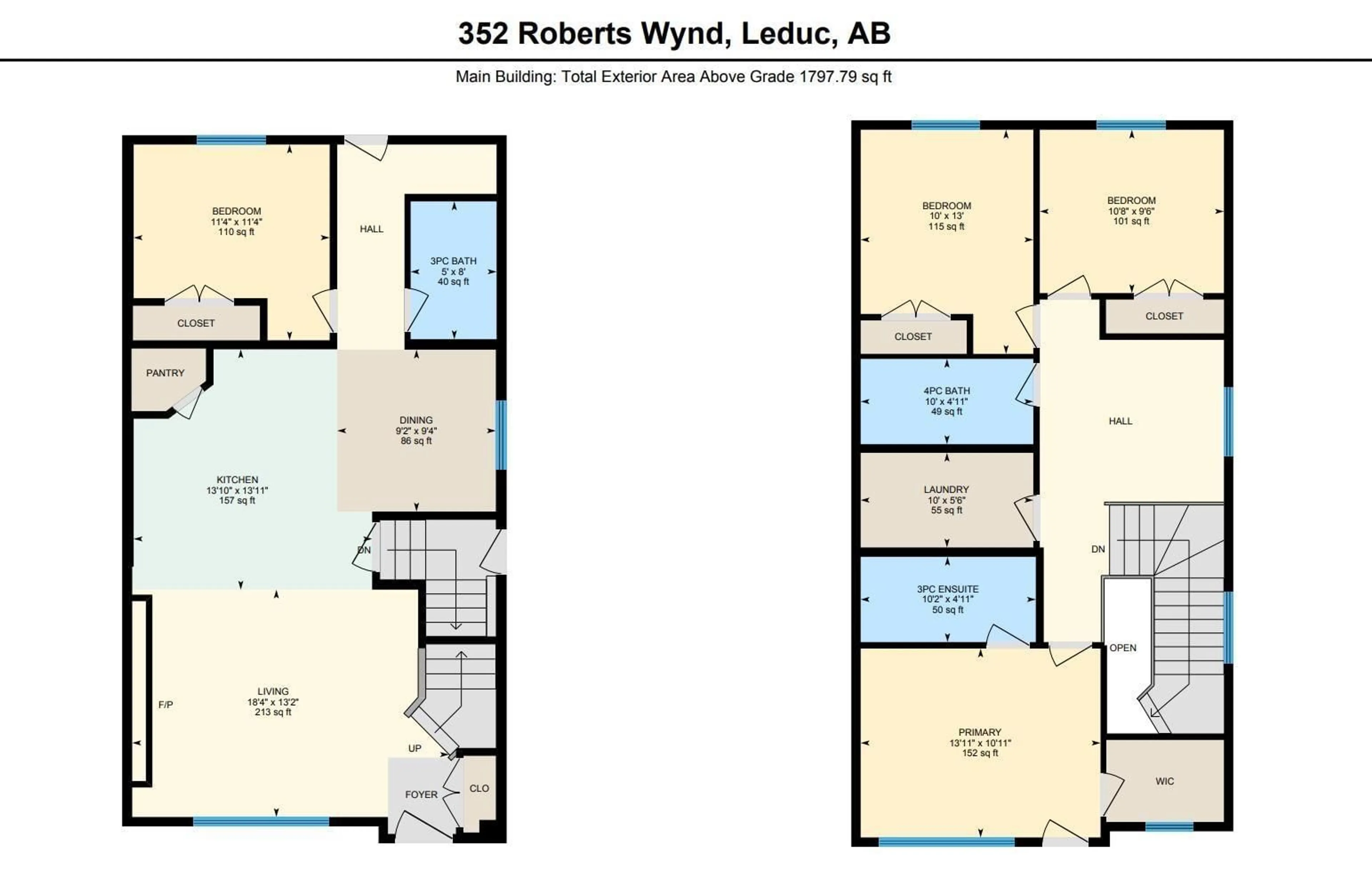 Floor plan for 352 ROBERTS WD, Leduc Alberta T9E1P8