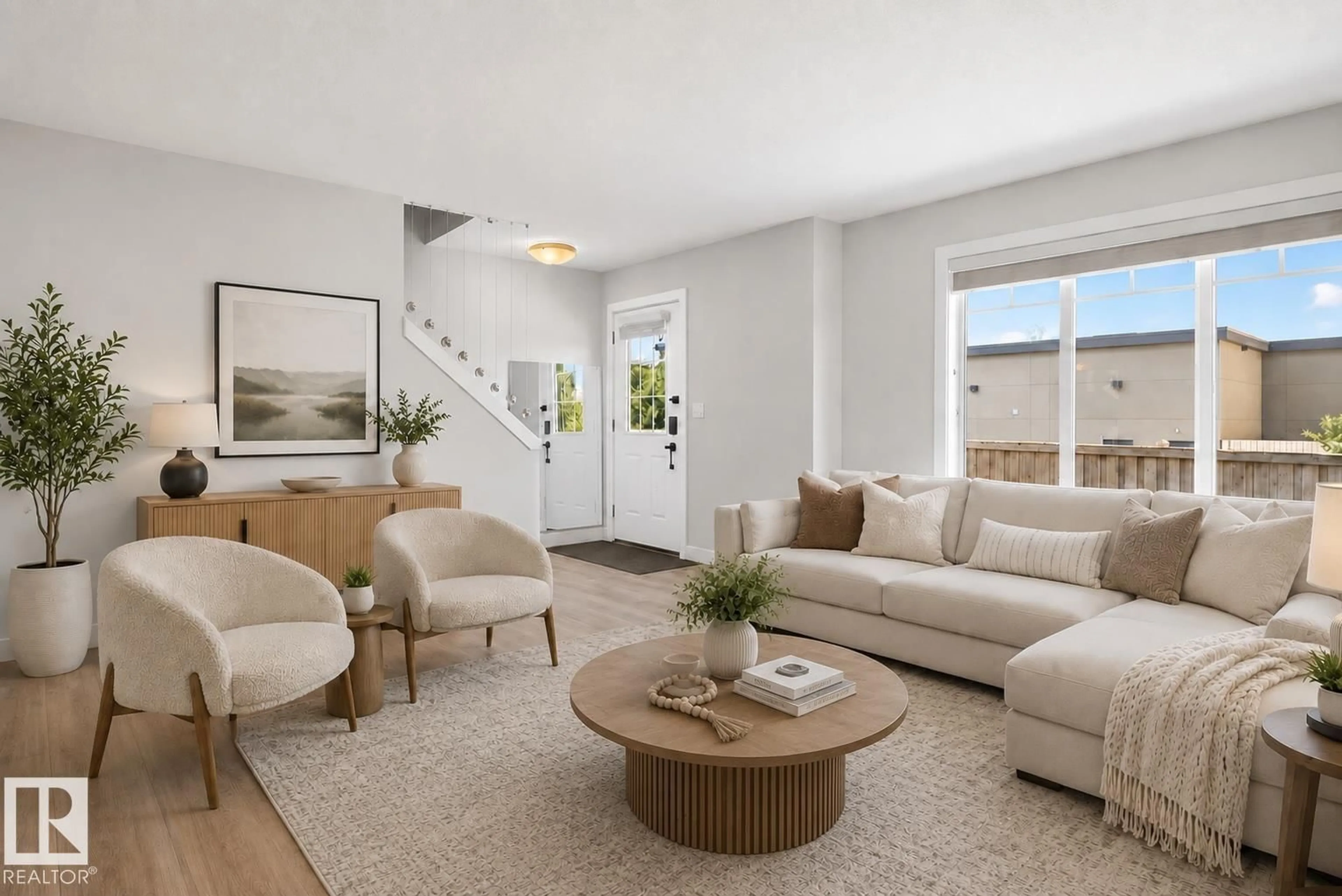 Living room with furniture, unknown for #6 - 5134 MULLEN RD, Edmonton Alberta T6R0S7