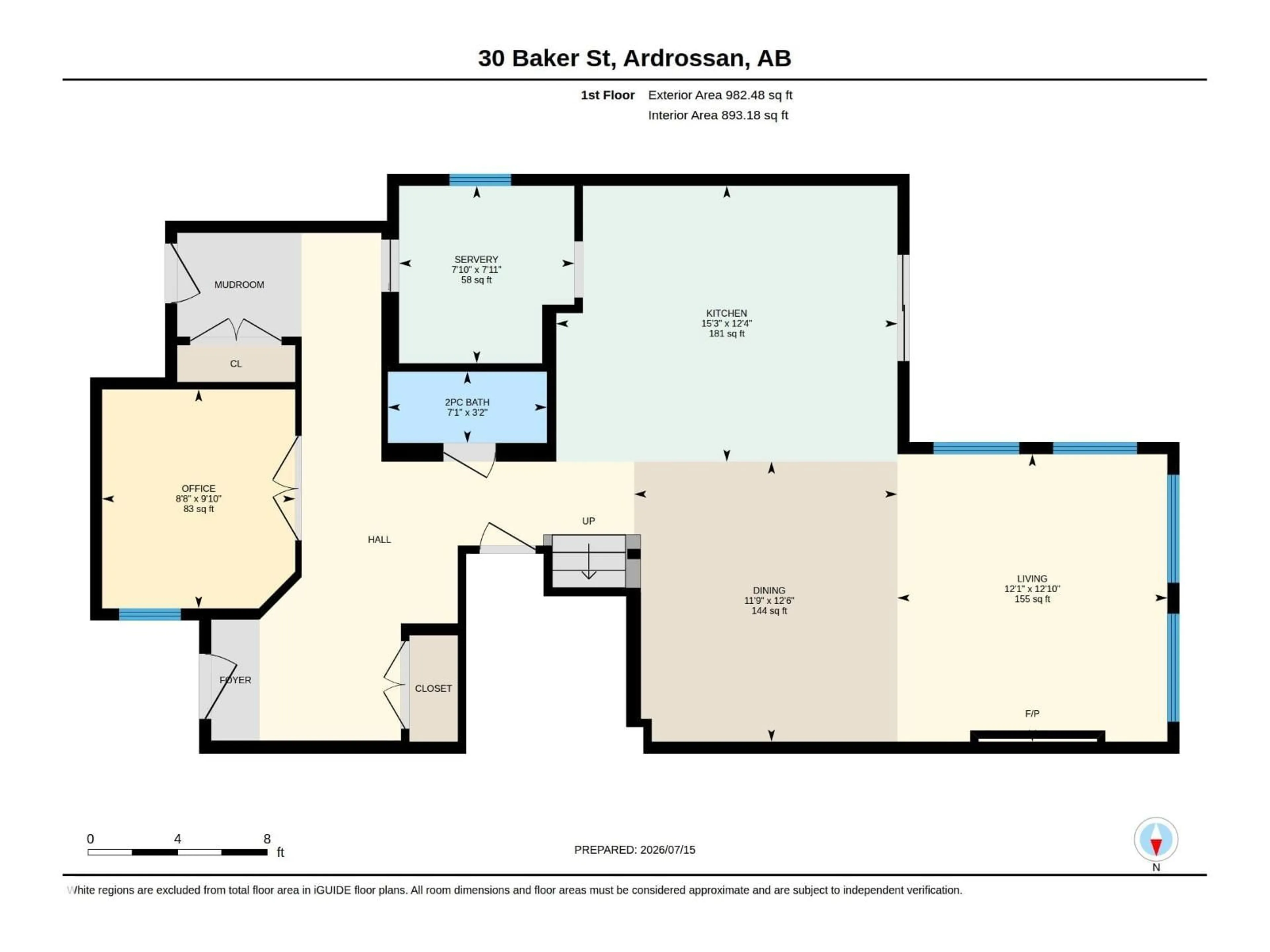 Floor plan for 30 BAKER ST, Ardrossan Alberta T8E0B6