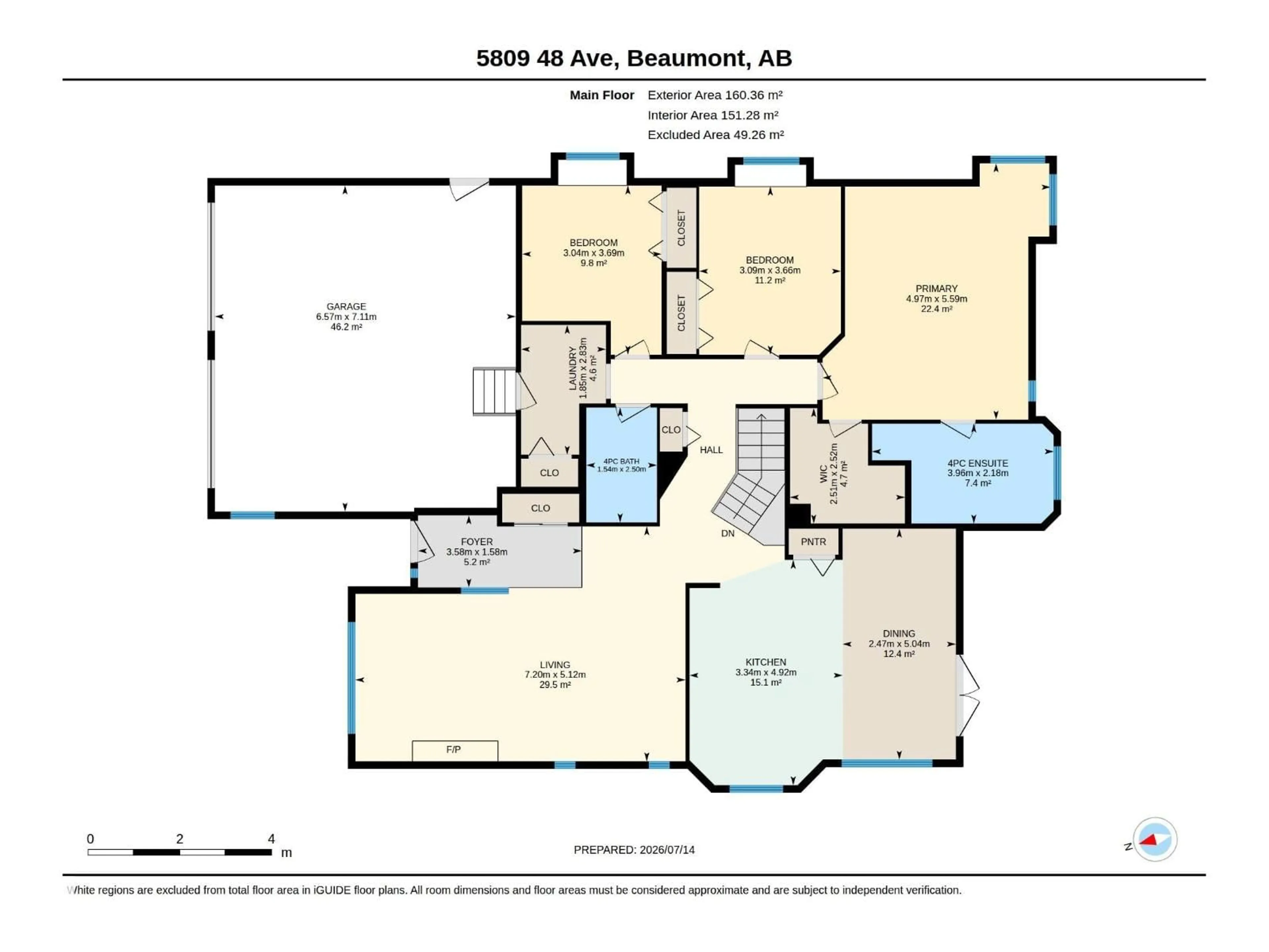 Floor plan for 5809 48 AV, Beaumont Alberta T4X1C1