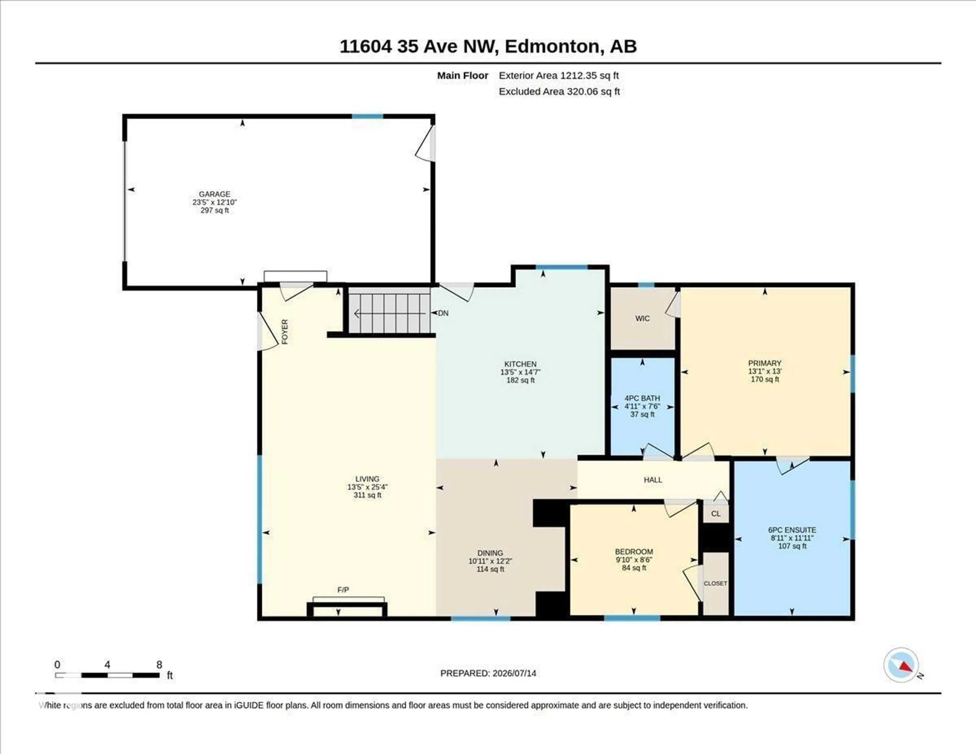Floor plan for NW - 11604 35 AV, Edmonton Alberta T6J2X2