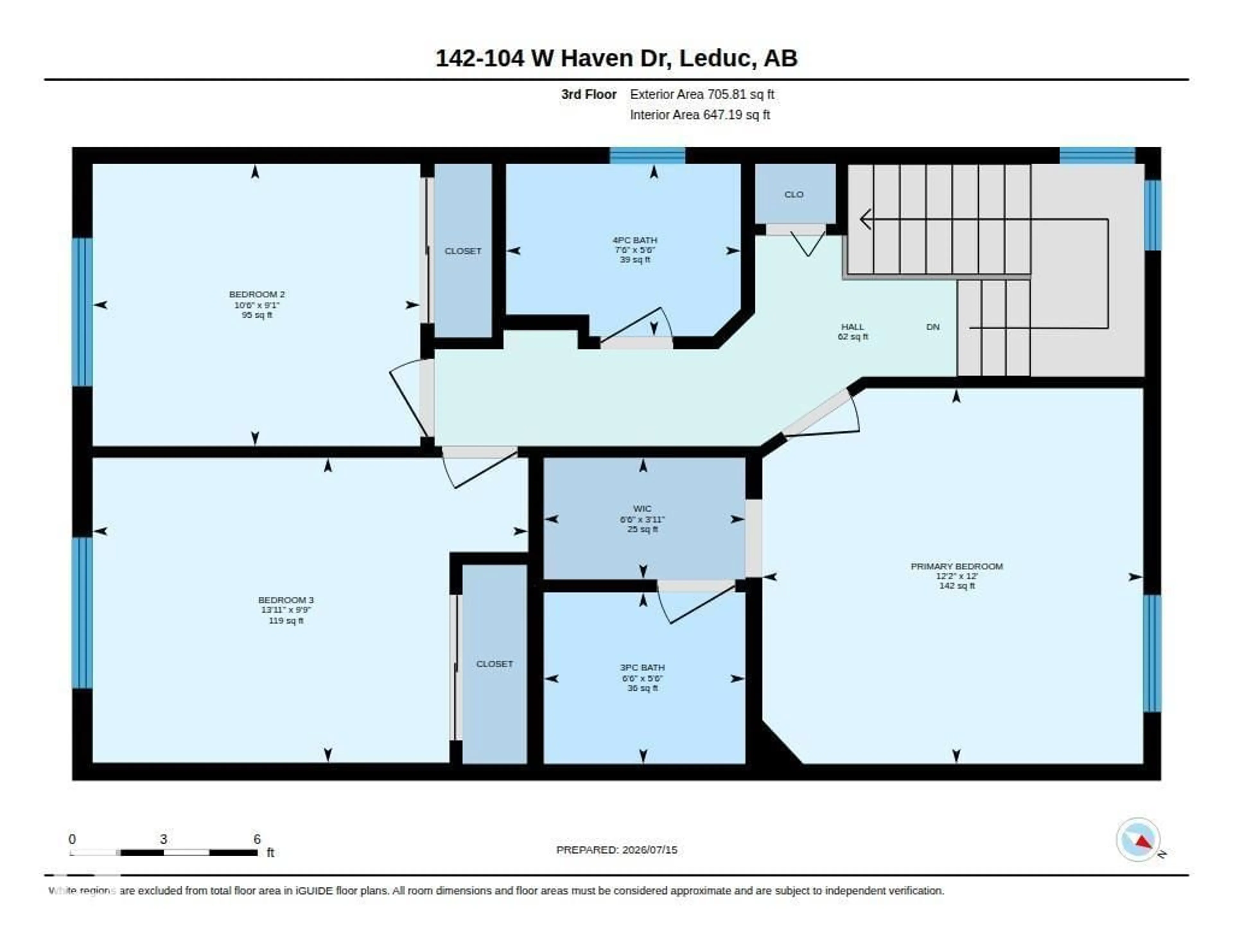 Floor plan for #142 - 104 WEST HAVEN DR, Leduc Alberta T9E0N9
