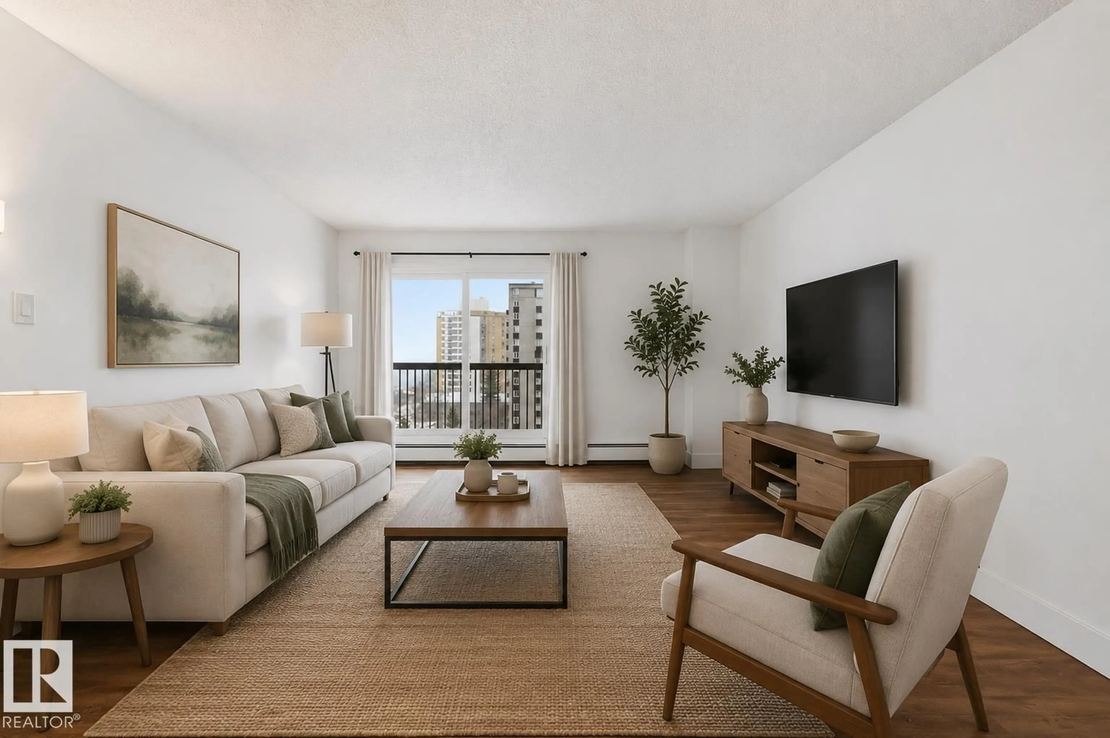 Living room with furniture, unknown for #1003 - 9929 113 ST, Edmonton Alberta T5K2N9