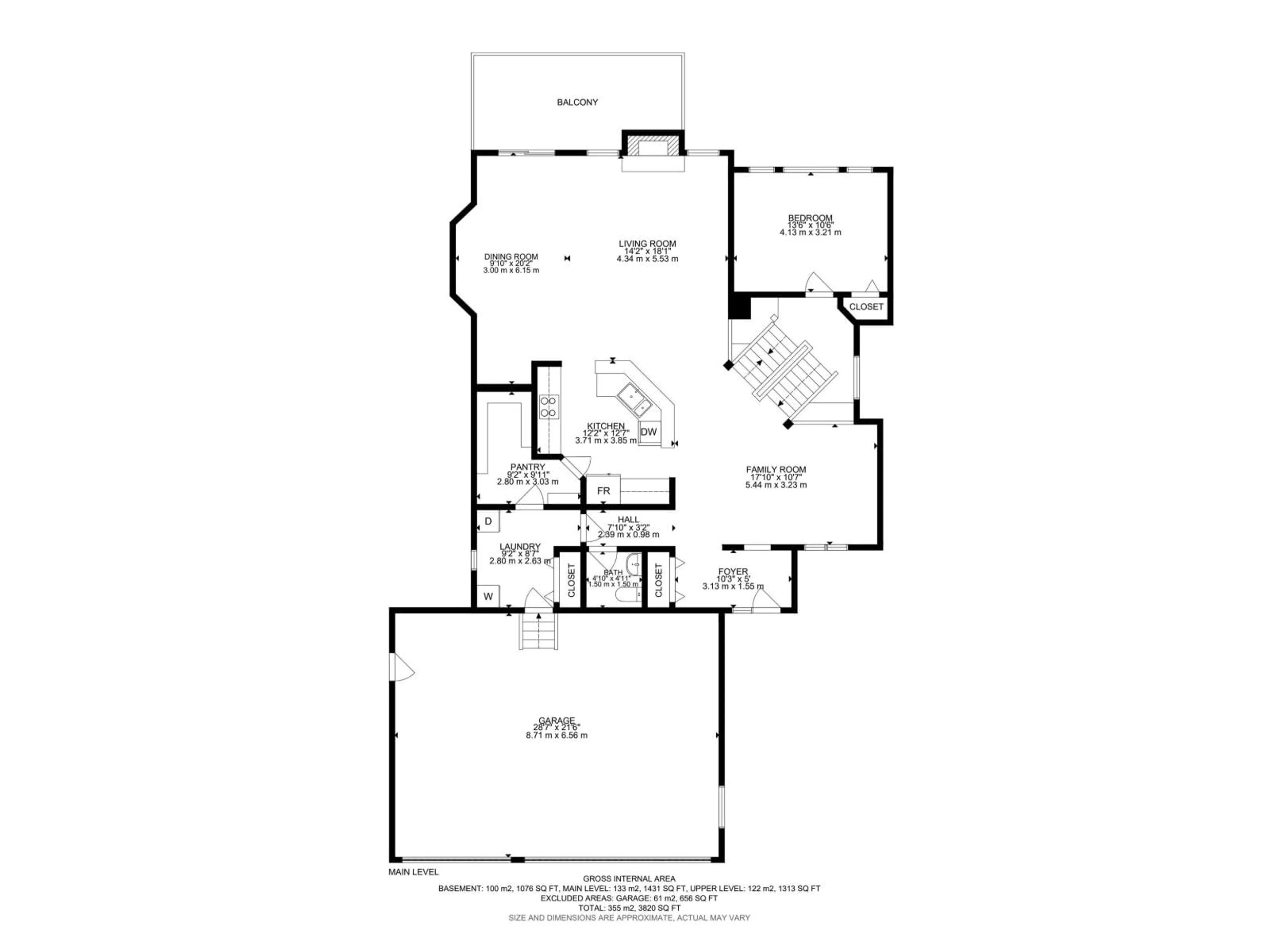 Floor plan for 5111 TERWILLEGAR BV, Edmonton Alberta T6R3P1