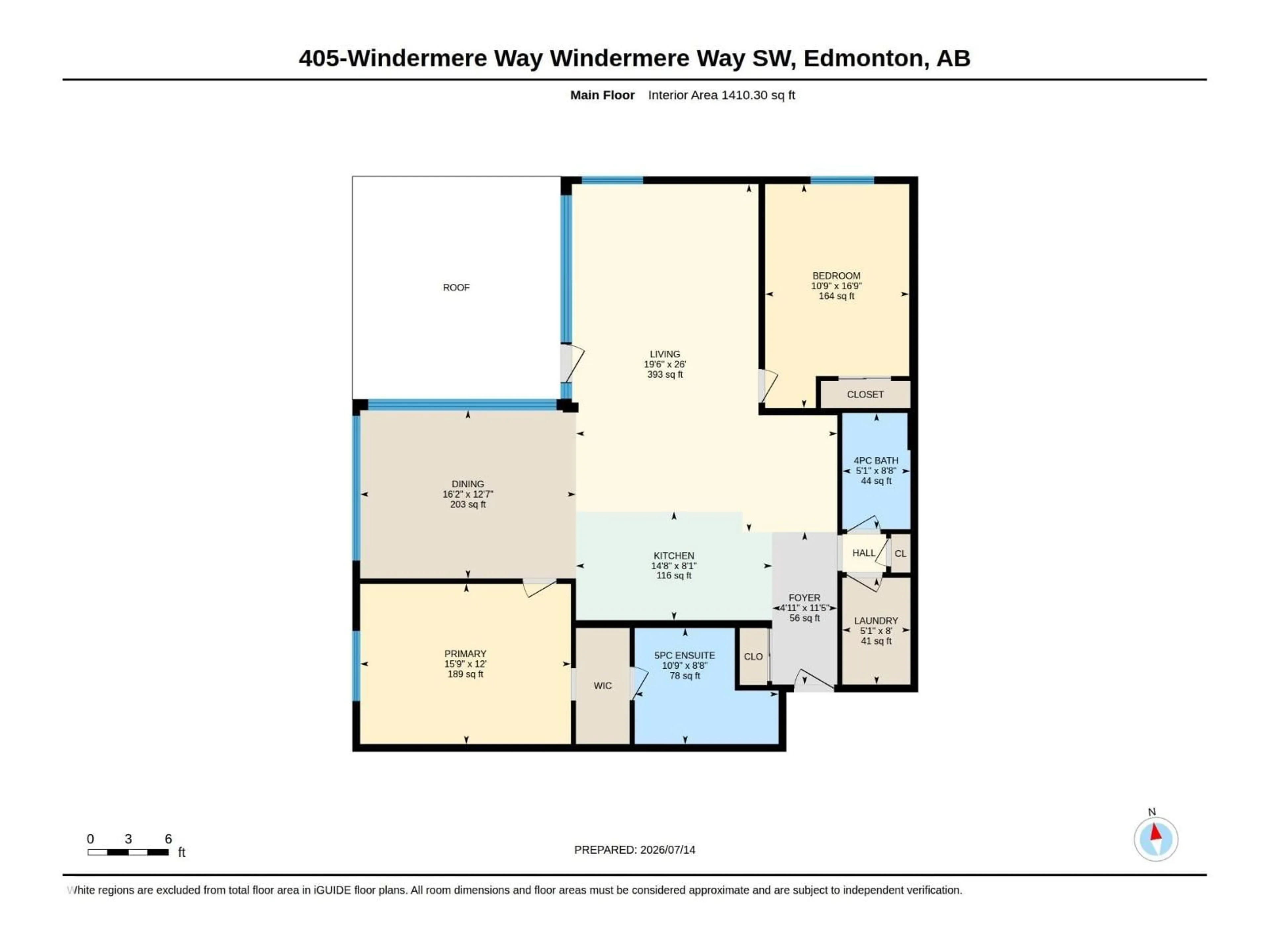 Floor plan for #405 - 1350 WINDERMERE WY, Edmonton Alberta T6W2J3
